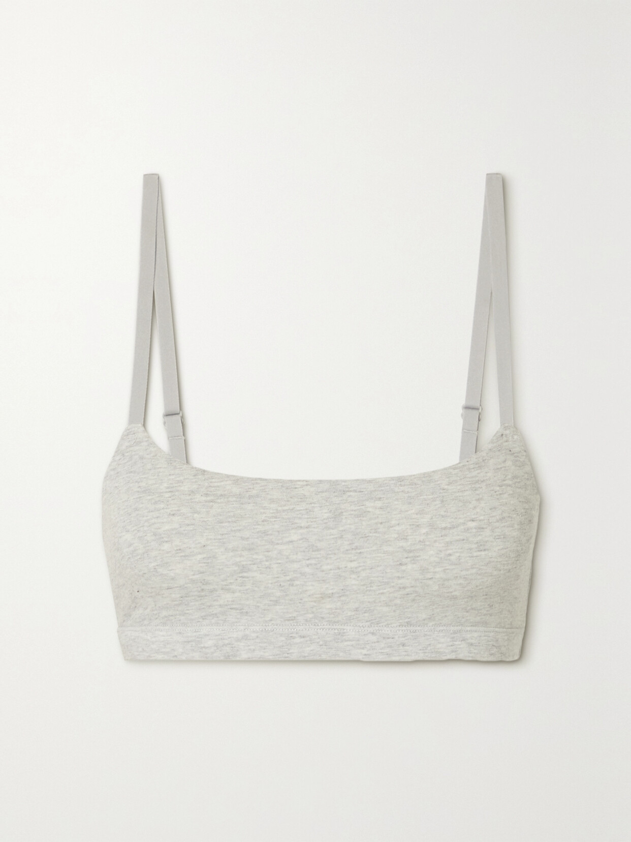 Skims - Cotton-blend Jersey Scoop Bralette - Light Heather Grey