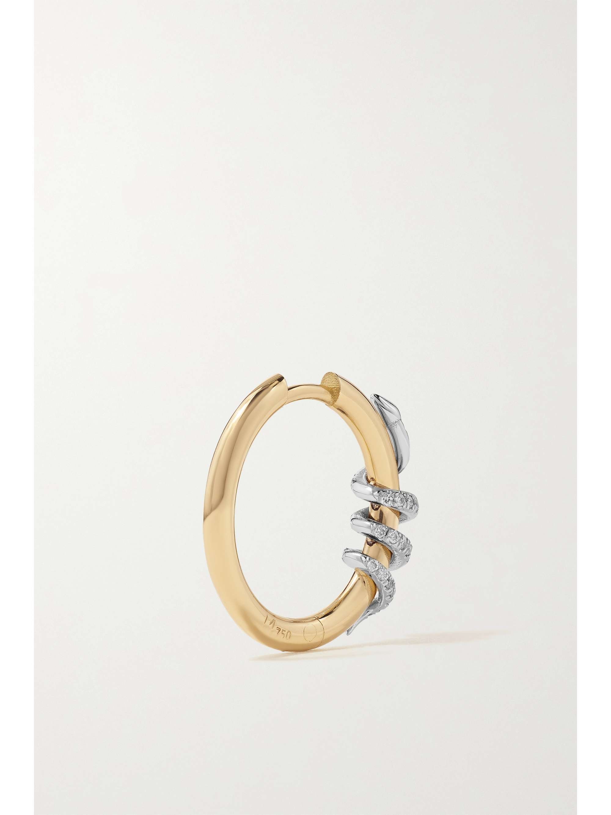 ILEANA MAKRI Twisted Boa 18-karat gold diamond hoop earrings