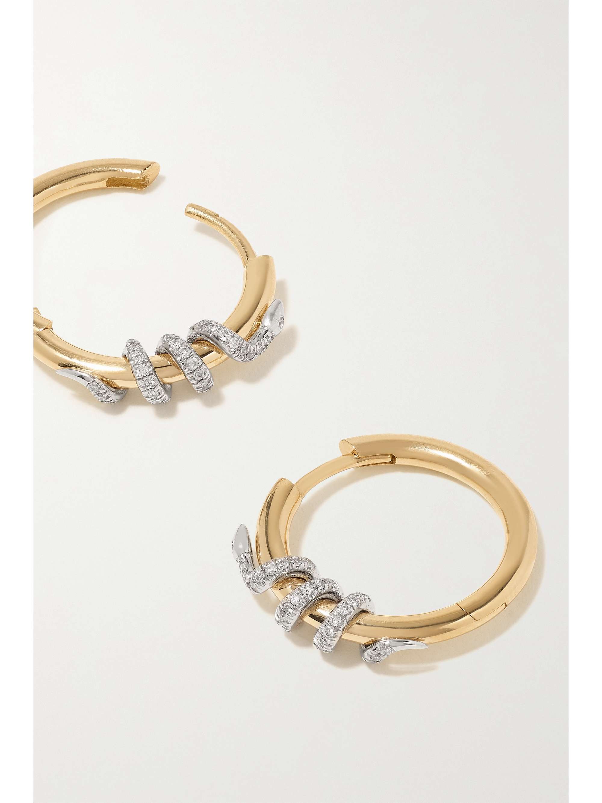 ILEANA MAKRI Twisted Boa 18-karat gold diamond hoop earrings