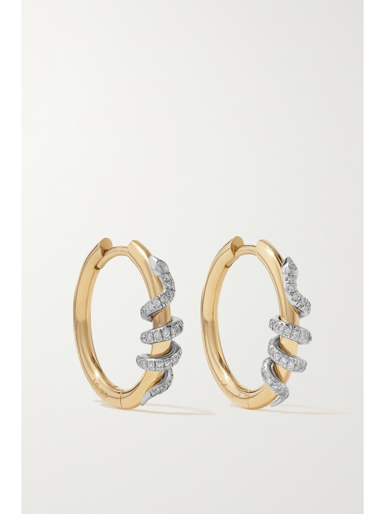 Ileana Makri Twisted Boa 18-karat Gold Diamond Hoop Earrings