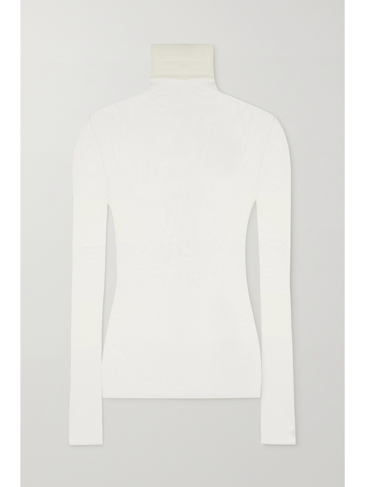 Cortana Cisne Silk-tulle Turtleneck Top In Ivory