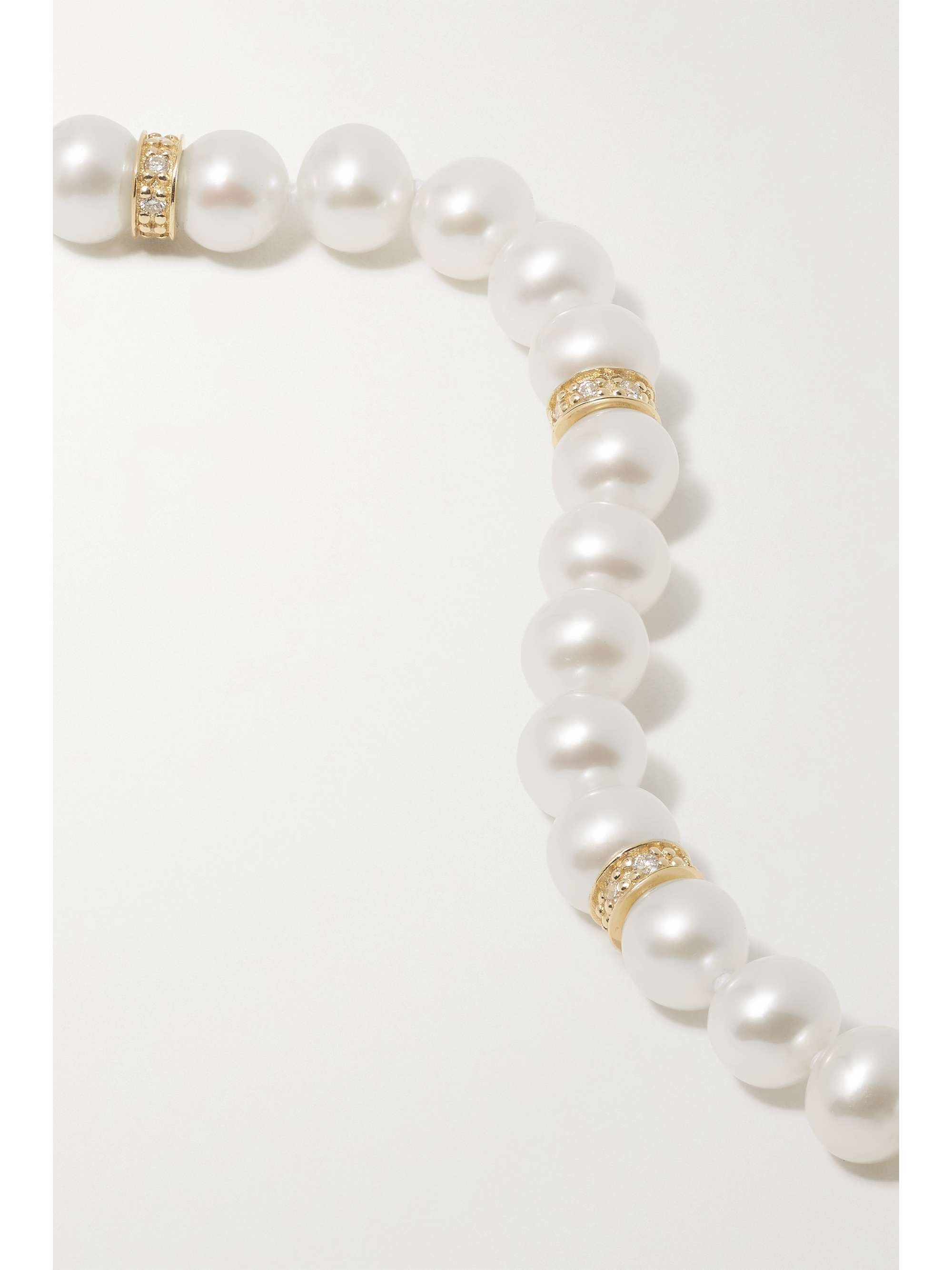 Gold 14-karat gold, pearl and diamond 