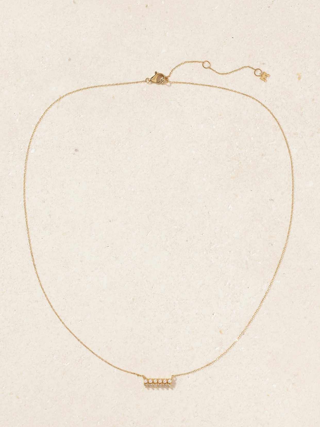 Mateo The Little Things 14-karat Gold, Diamond And Pearl Necklace In Gold