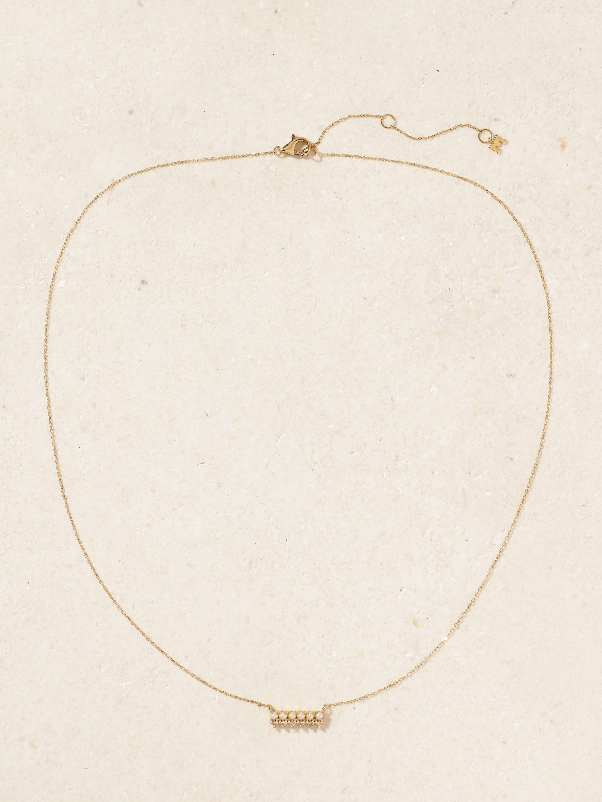 MATEO The Little Things 14-karat gold, diamond and pearl necklace