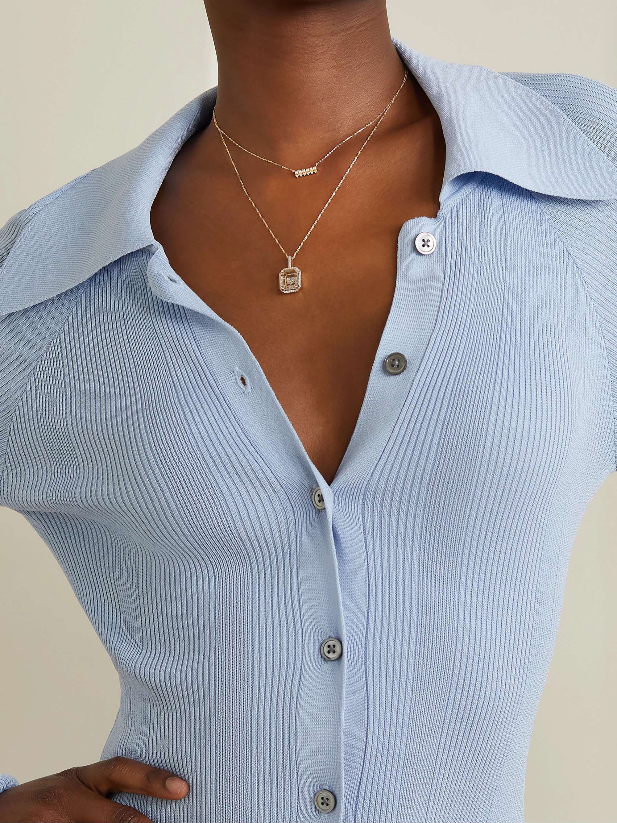 MATEO The Little Things 14-karat gold, diamond and pearl necklace