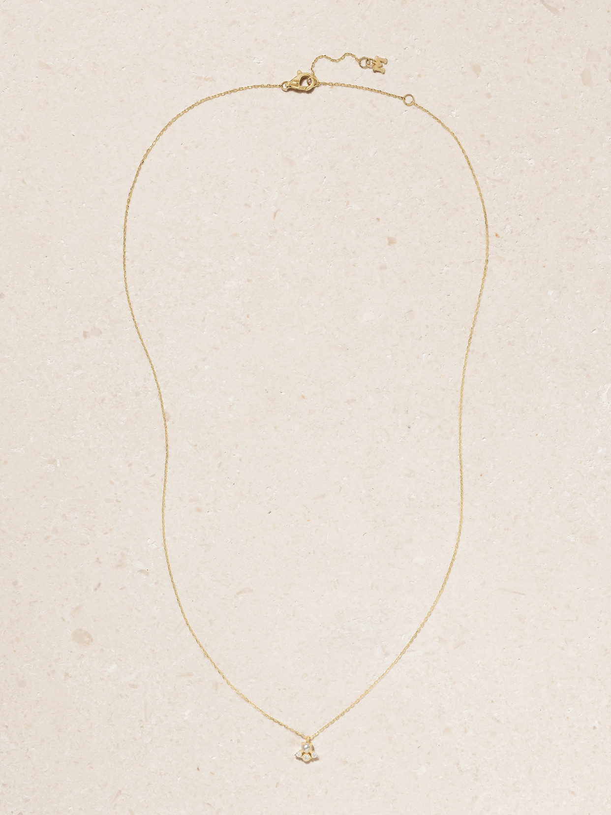 Mateo The Little Things 14-karat Gold, Diamond And Pearl Necklace In Gold