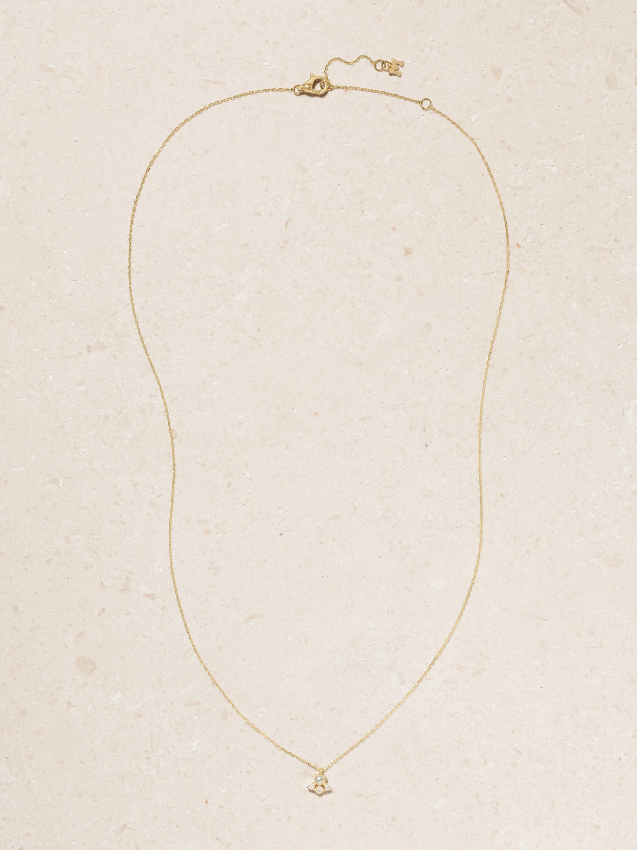 Shop Mateo The Little Things 14-karat Gold, Diamond And Pearl Necklace