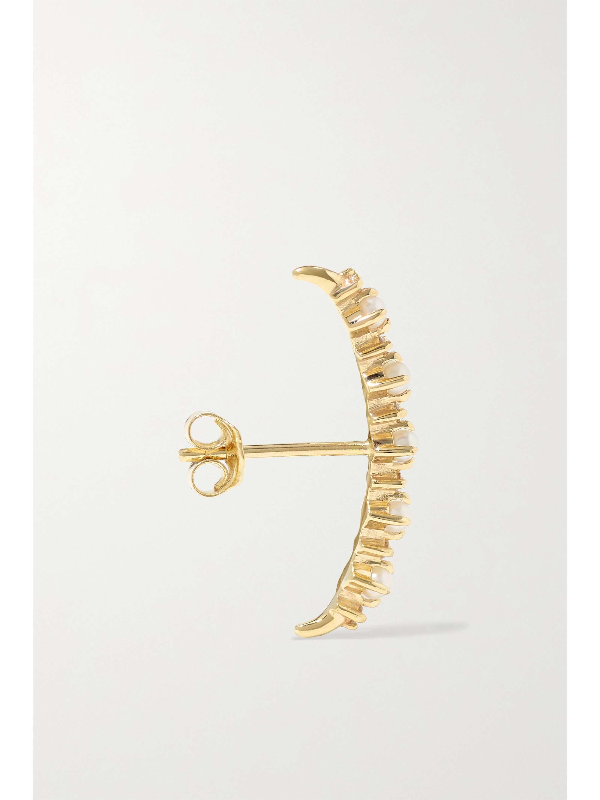 MATEO The Little Things 14-karat gold, diamond and pearl earrings