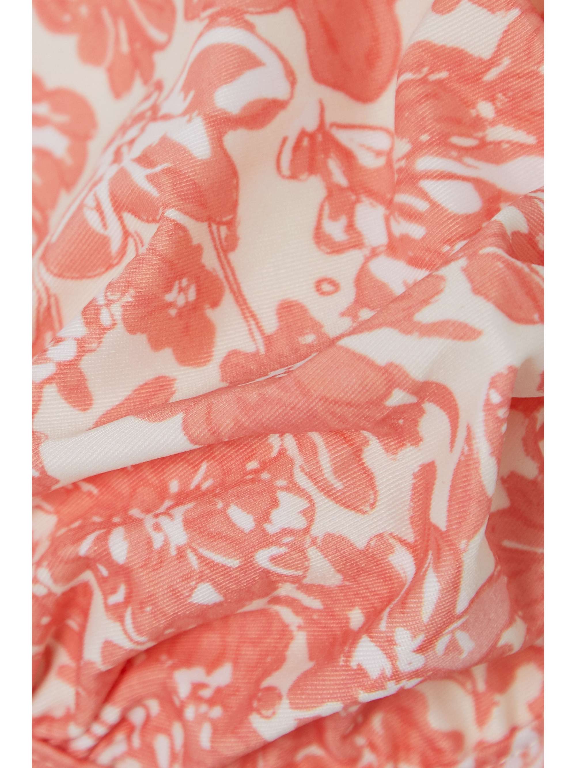 PEONY + NET SUSTAIN Holiday ruched floral-print stretch-ECONYL balconette bikini top