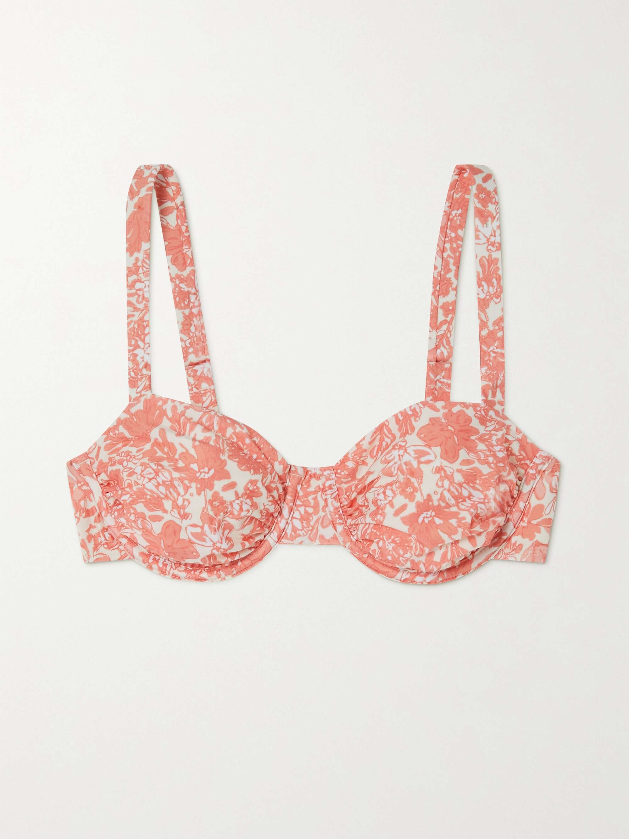 PEONY + NET SUSTAIN Holiday ruched floral-print stretch