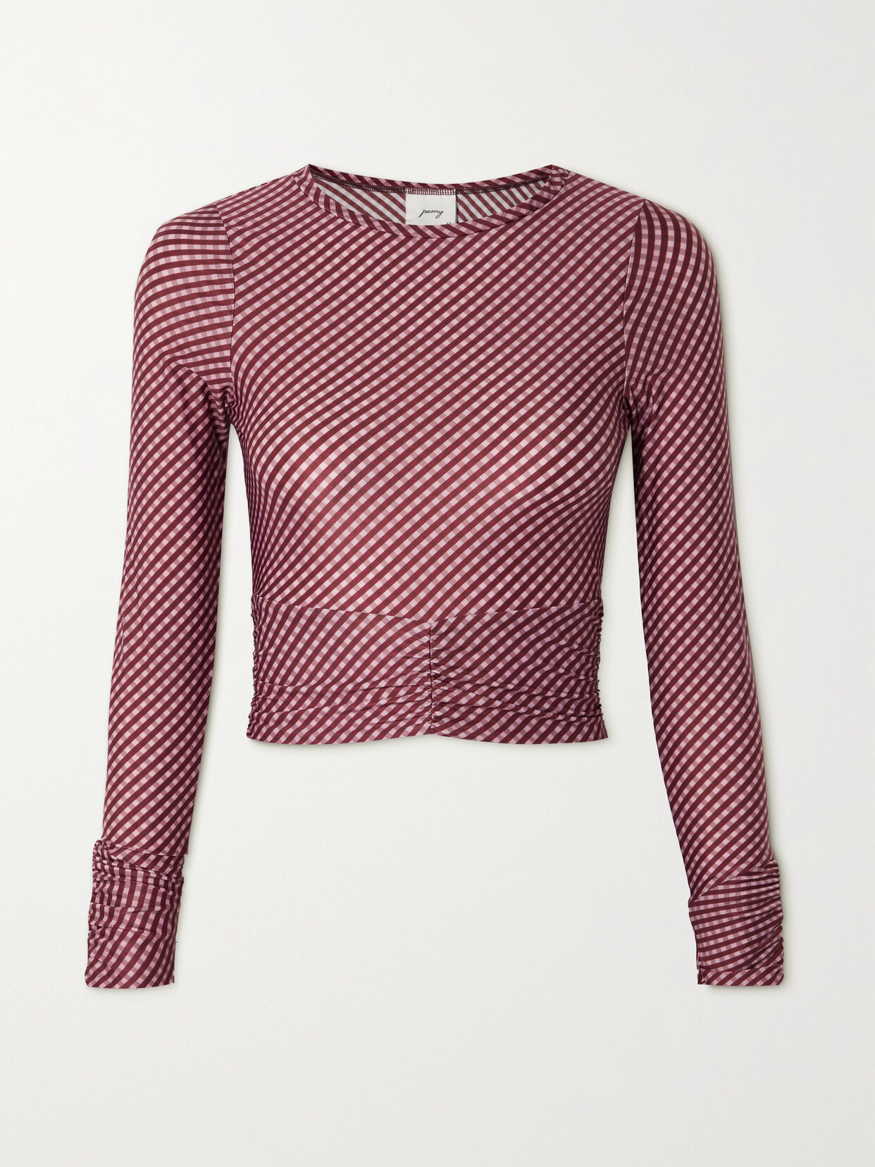 Peony - + Net Sustain Gingham Stretch-econyl Rash Guard - Pink