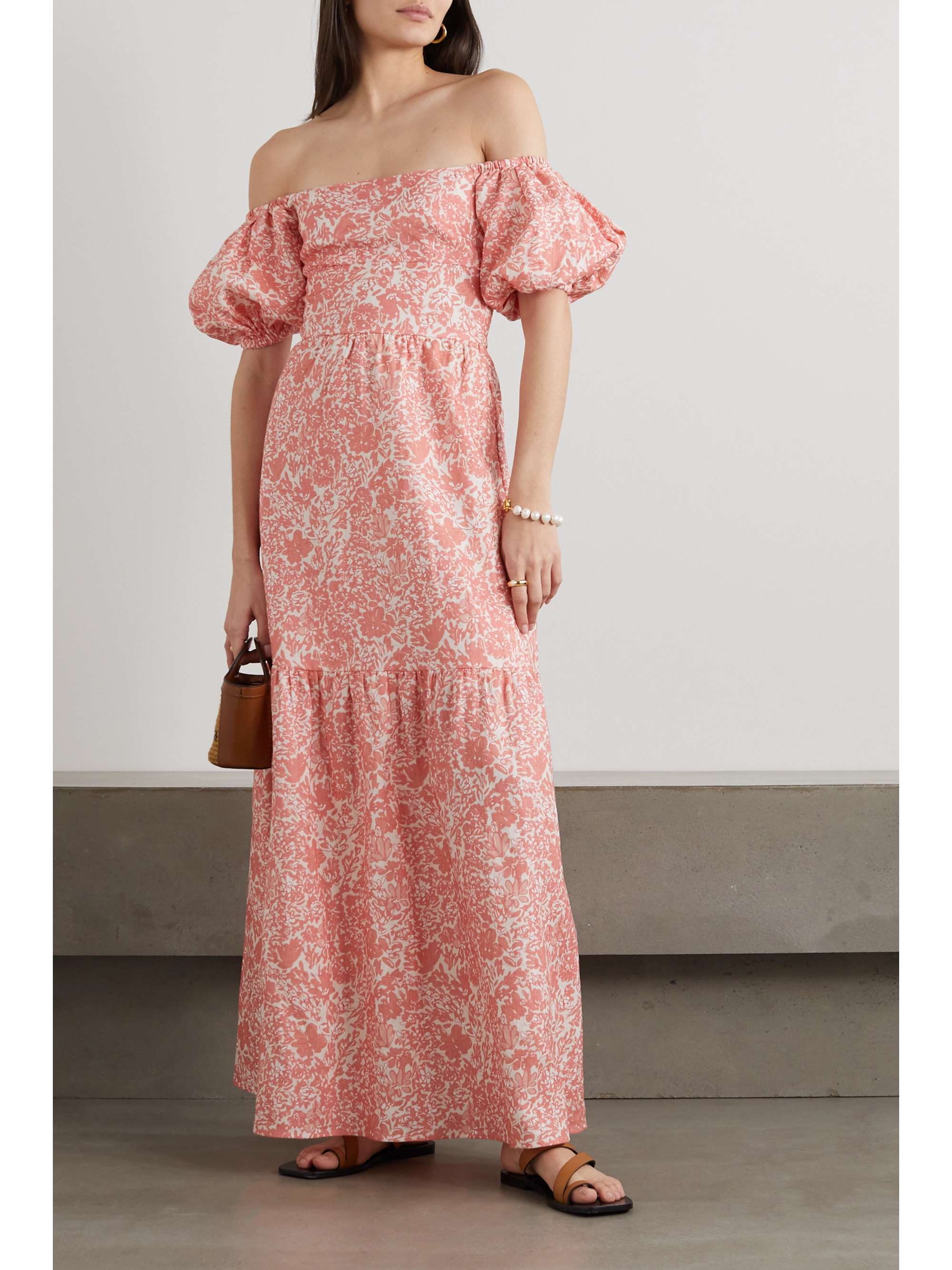 PEONY Off-the-shoulder floral-print linen maxi dress | NET-A-PORTER