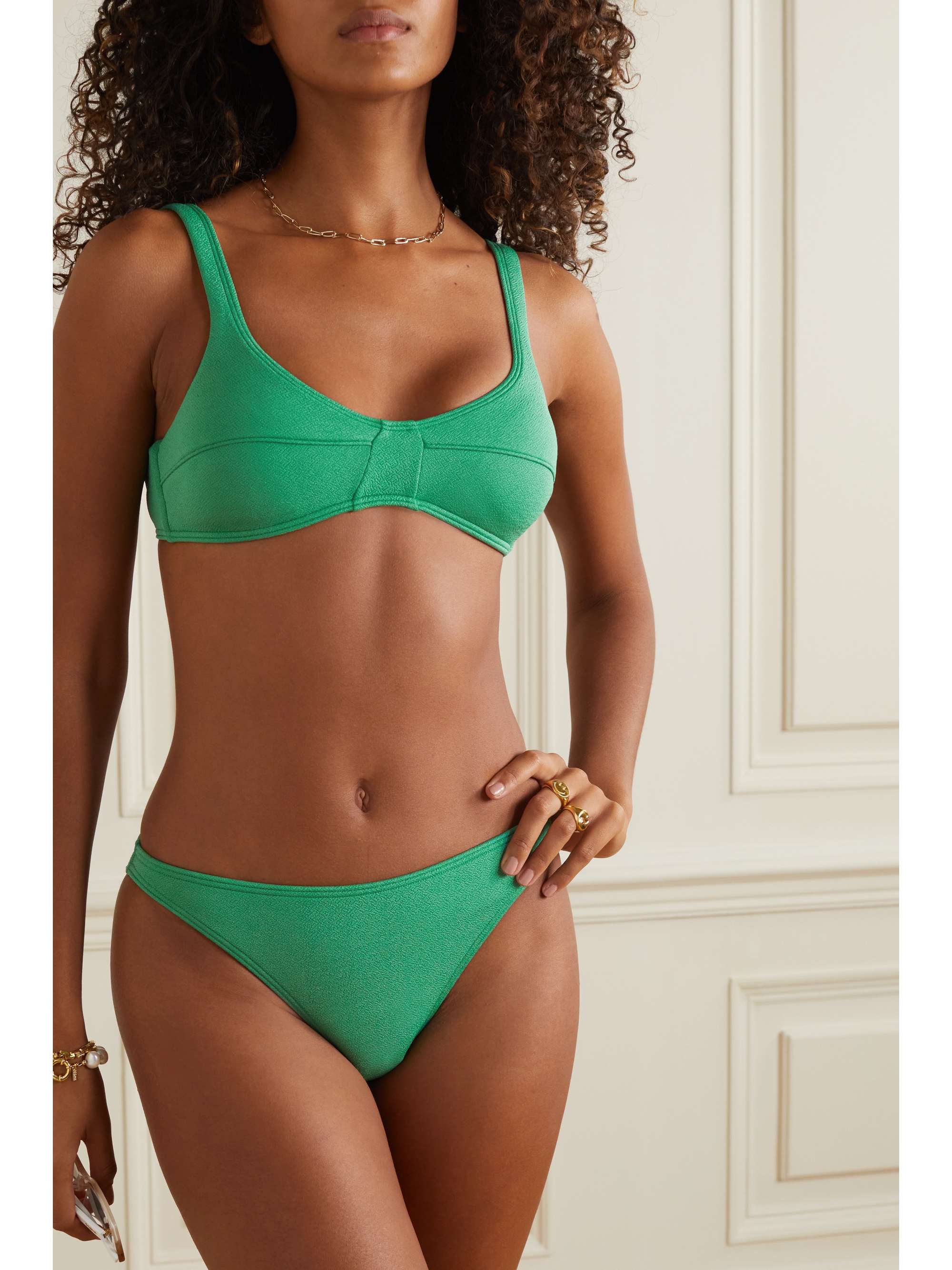PEONY + NET SUSTAIN stretch-recycled crepe bikini briefs