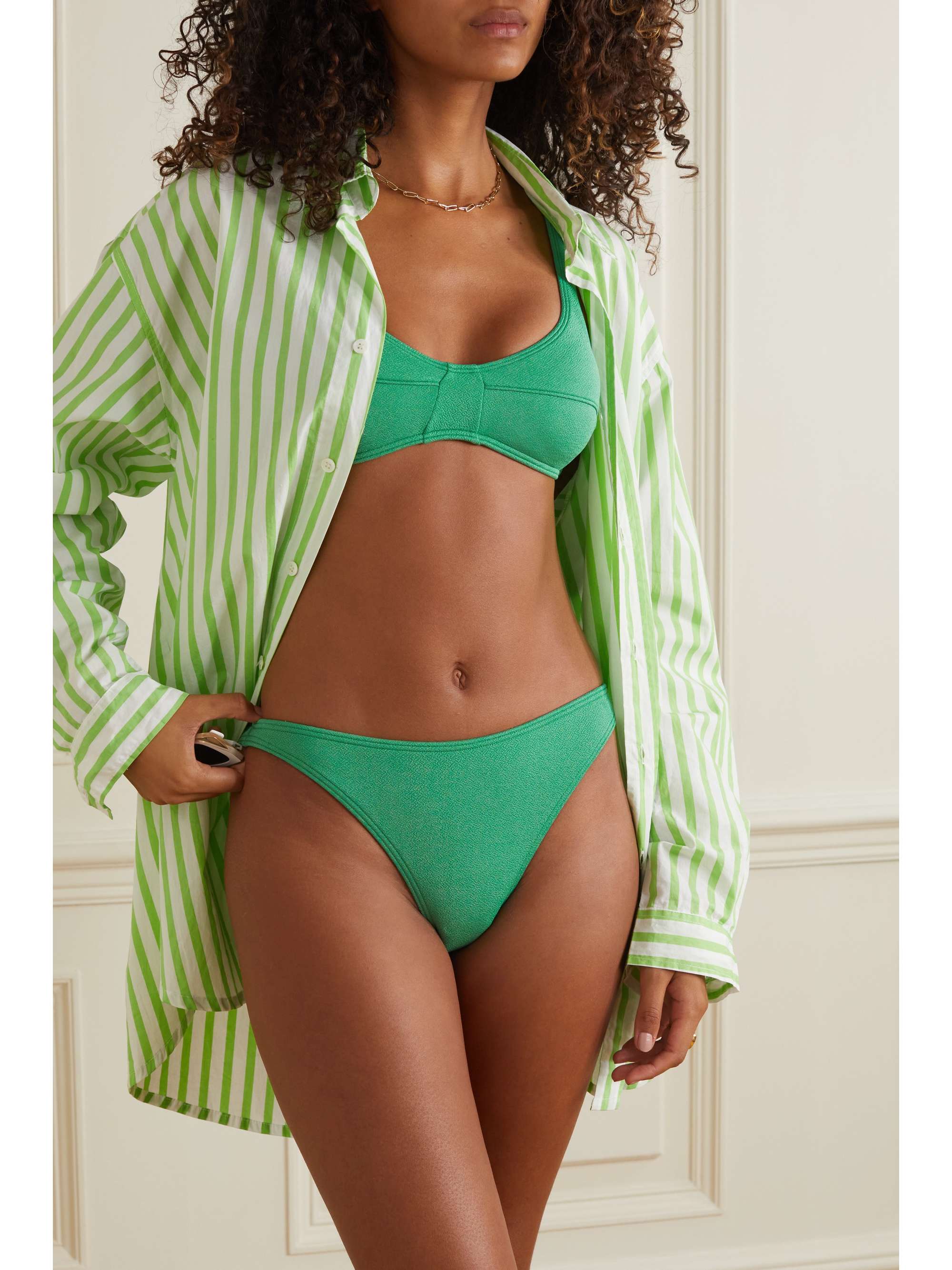PEONY + NET SUSTAIN stretch-recycled crepe bikini briefs