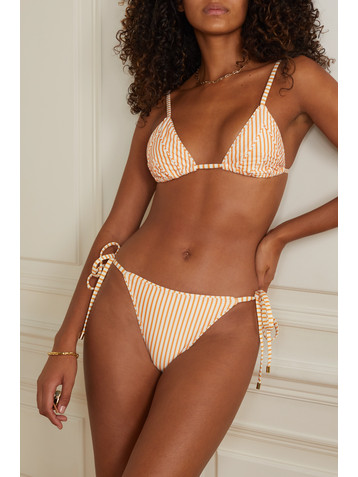 Peony + NET SUSTAIN striped stretch-ECONYL bikini briefs