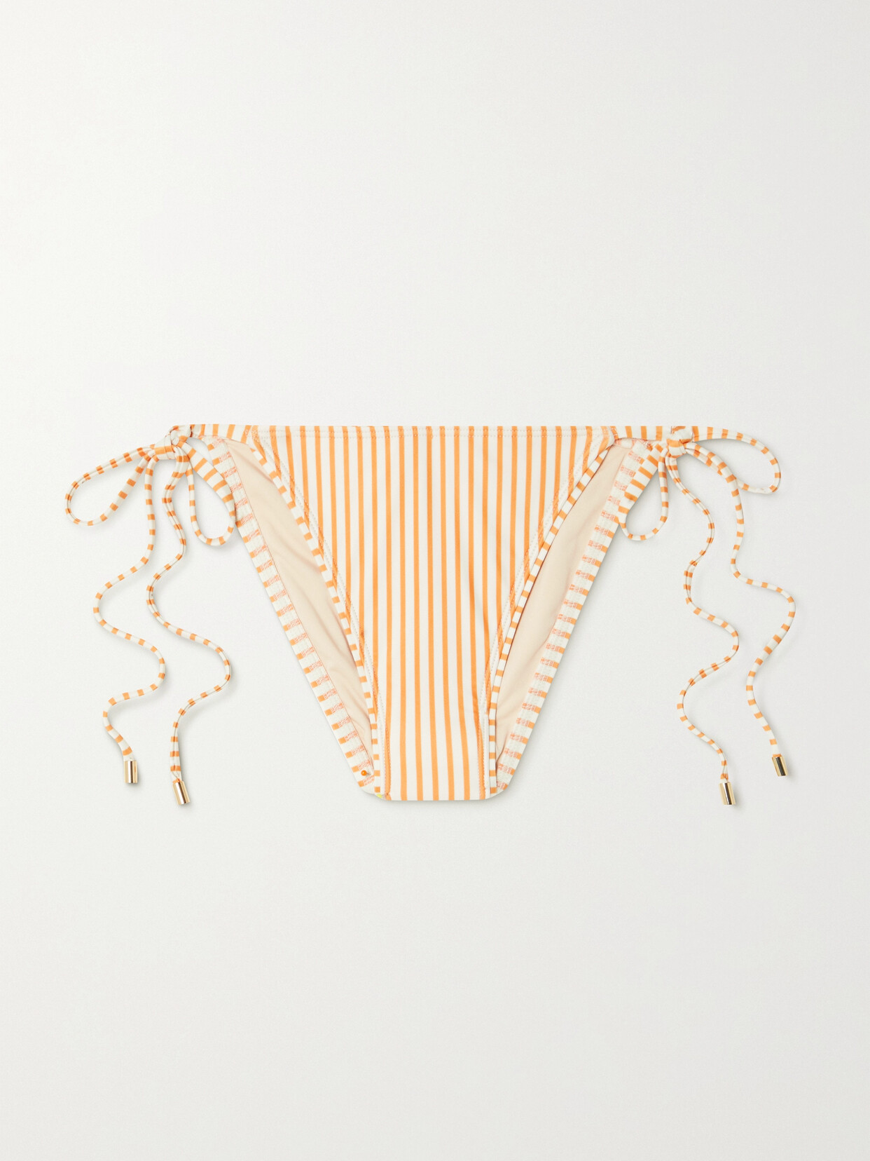 Peony - + Net Sustain Striped Stretch-econyl Bikini Briefs - Yellow image