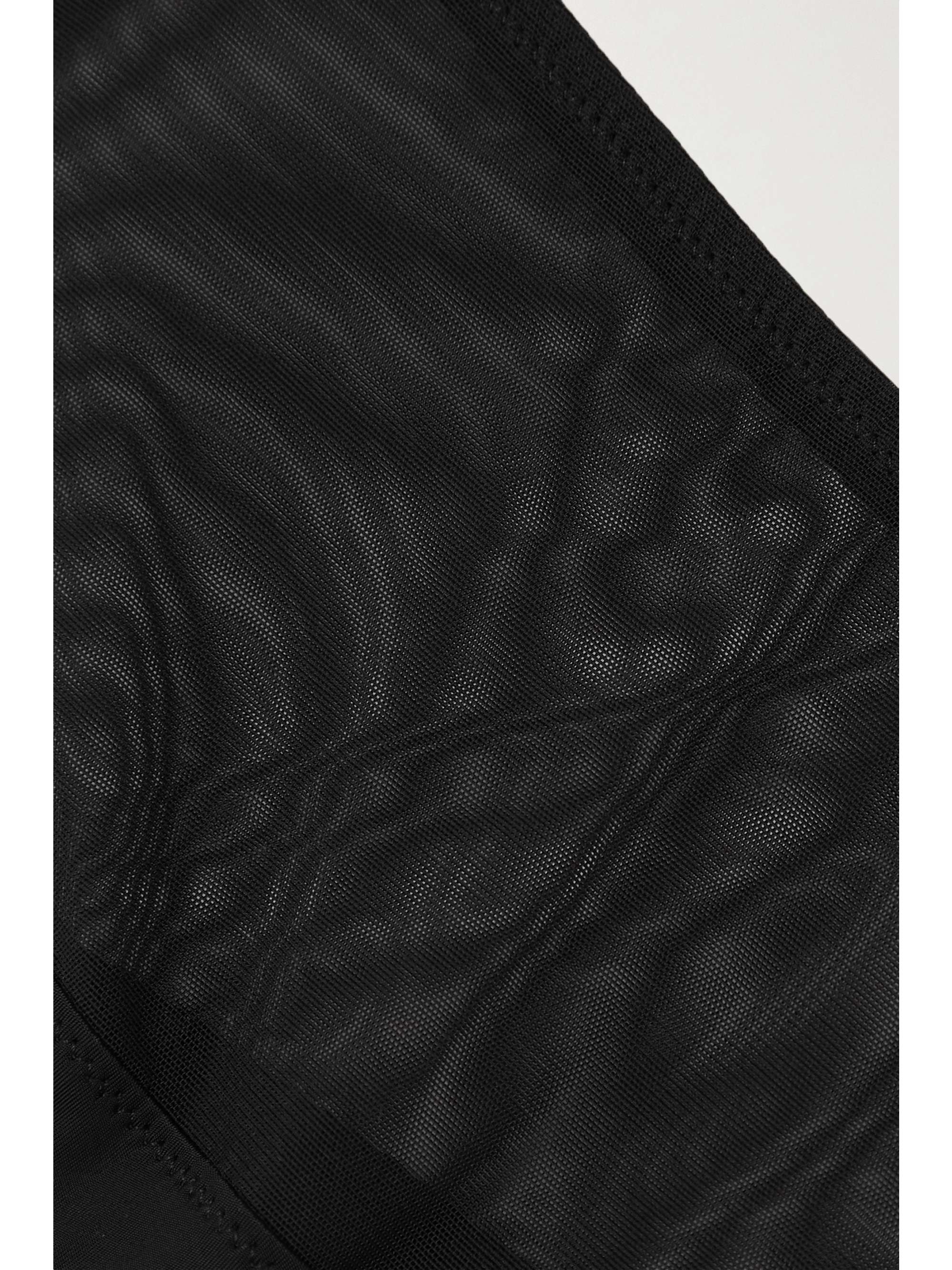 HEIST The High Waist paneled jersey and tulle thong