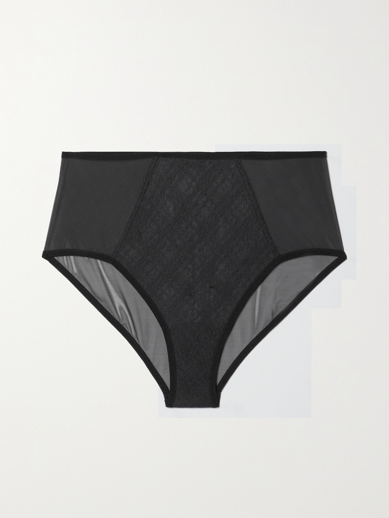 Heist The Eco Recycled Lace And Stretch-tulle Briefs - Black