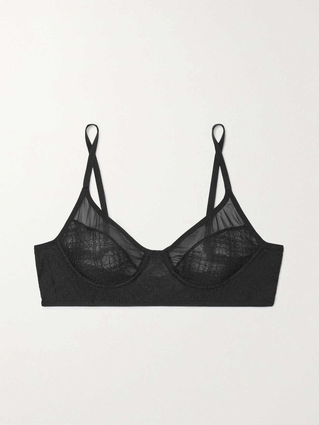 Heist The Eco Recycled Lace And Stretch-tulle Soft-cup Bra - Black