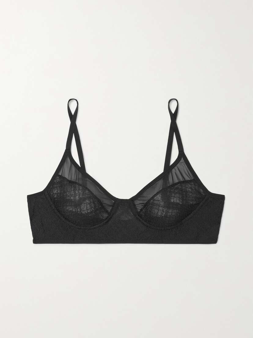 Heist The Eco Recycled Lace And Stretch-tulle Soft-cup Bra - x large