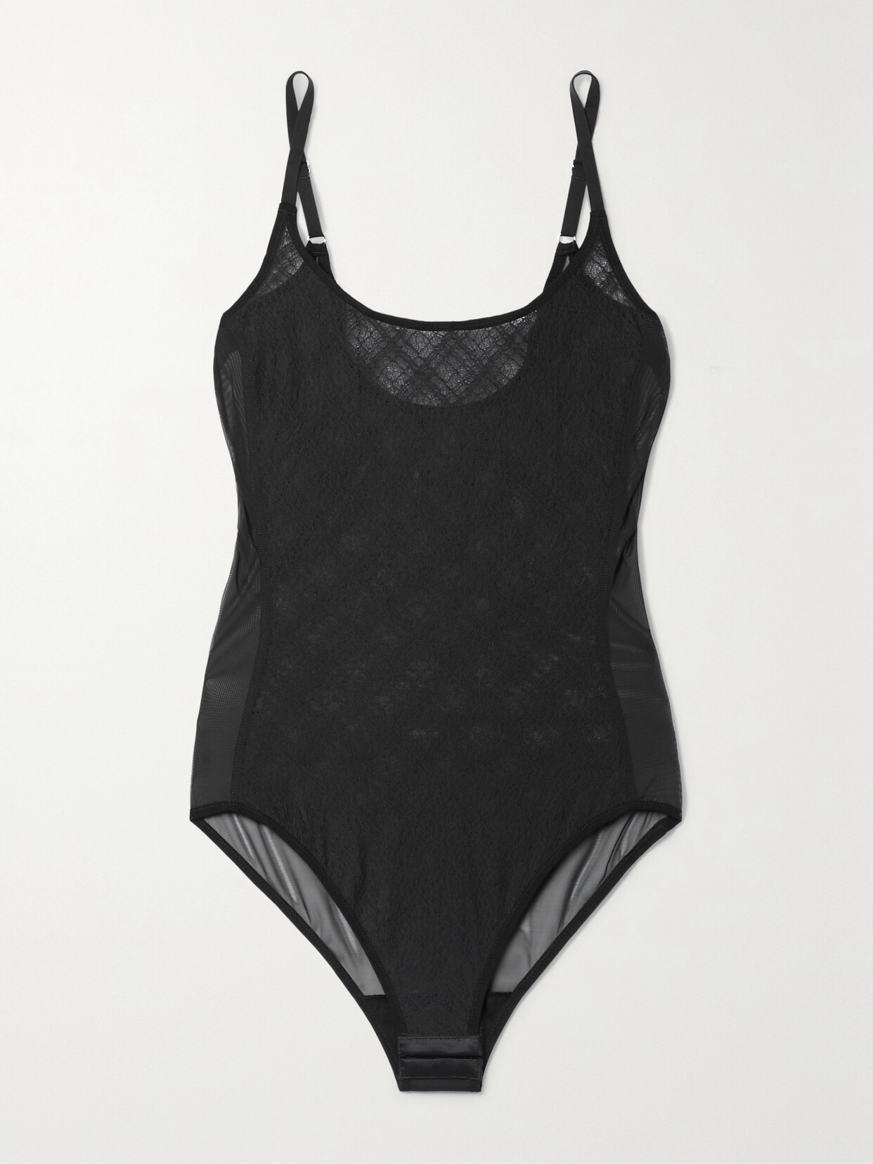Heist Recycled Lace And Stretch-tulle Bodysuit - Black