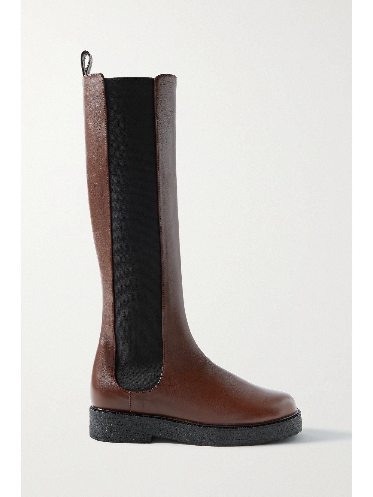 STAUD Palamino Leather Knee Boots - Burgundy