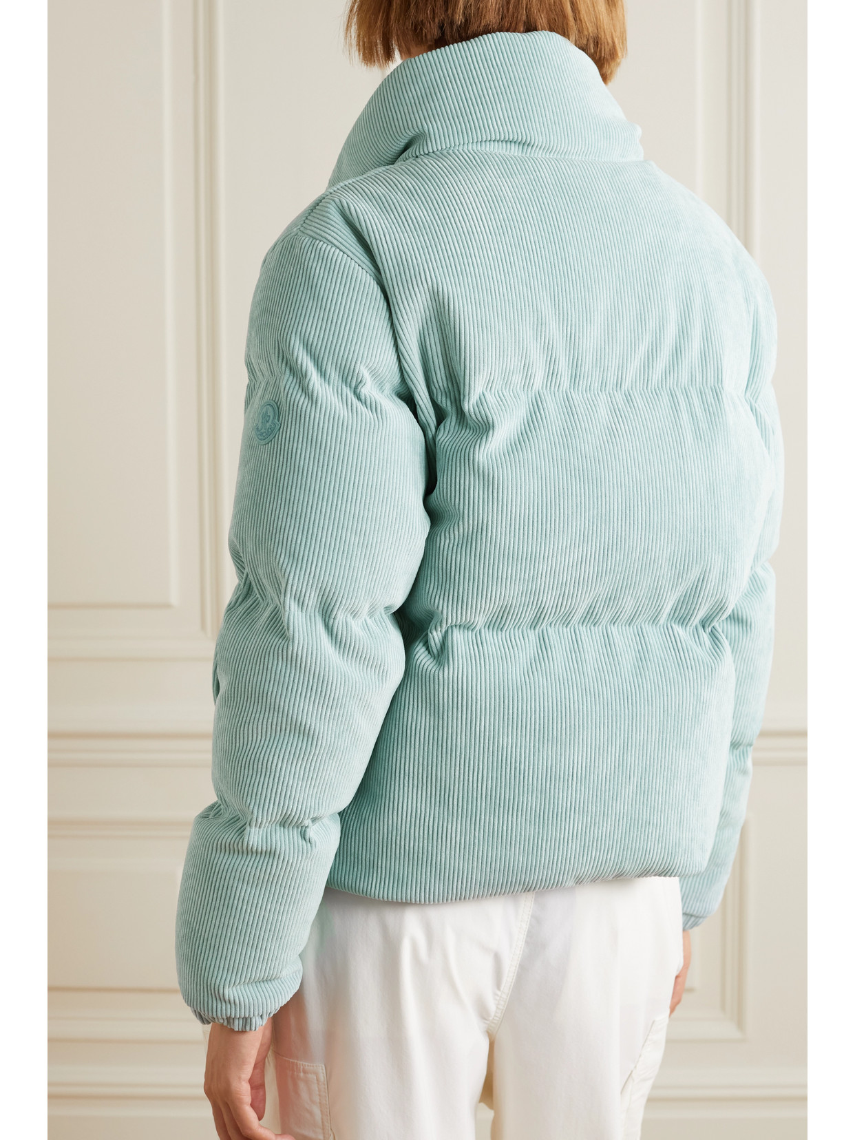Moncler Antre Quilted Corduroy Down Jacket In Blue