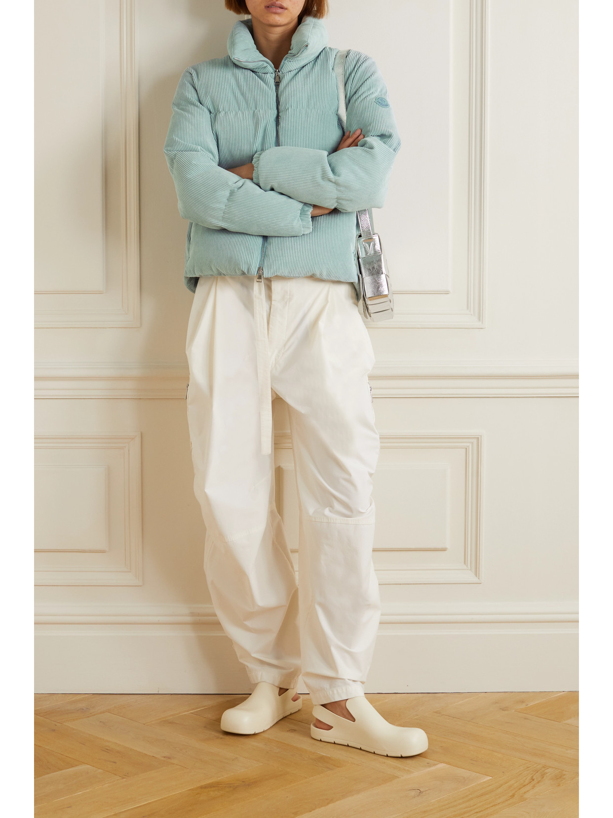 Moncler Antre Quilted Corduroy Down Jacket In Blue