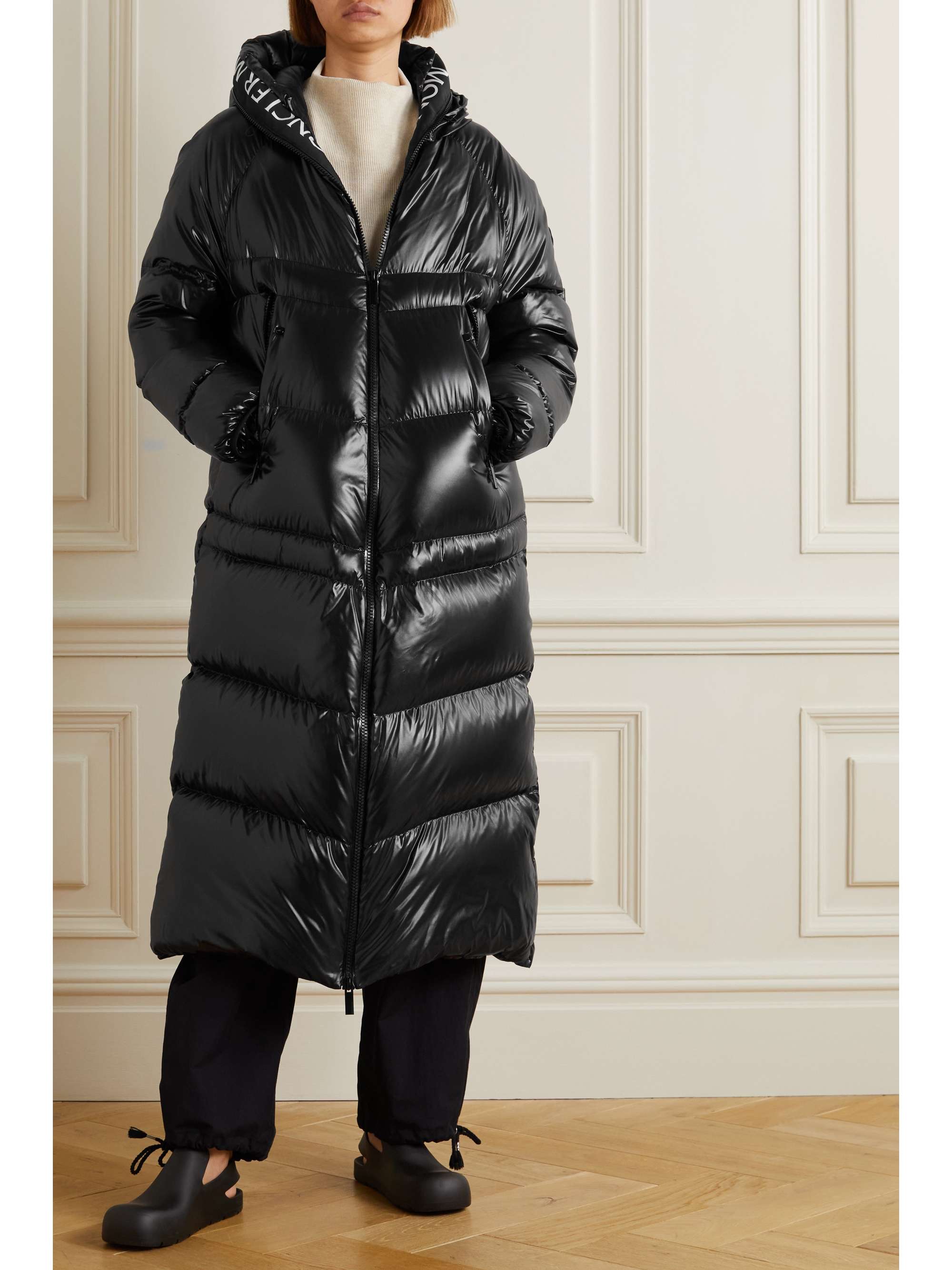 MONCLER Chanon hooded quilted coated-shell coat