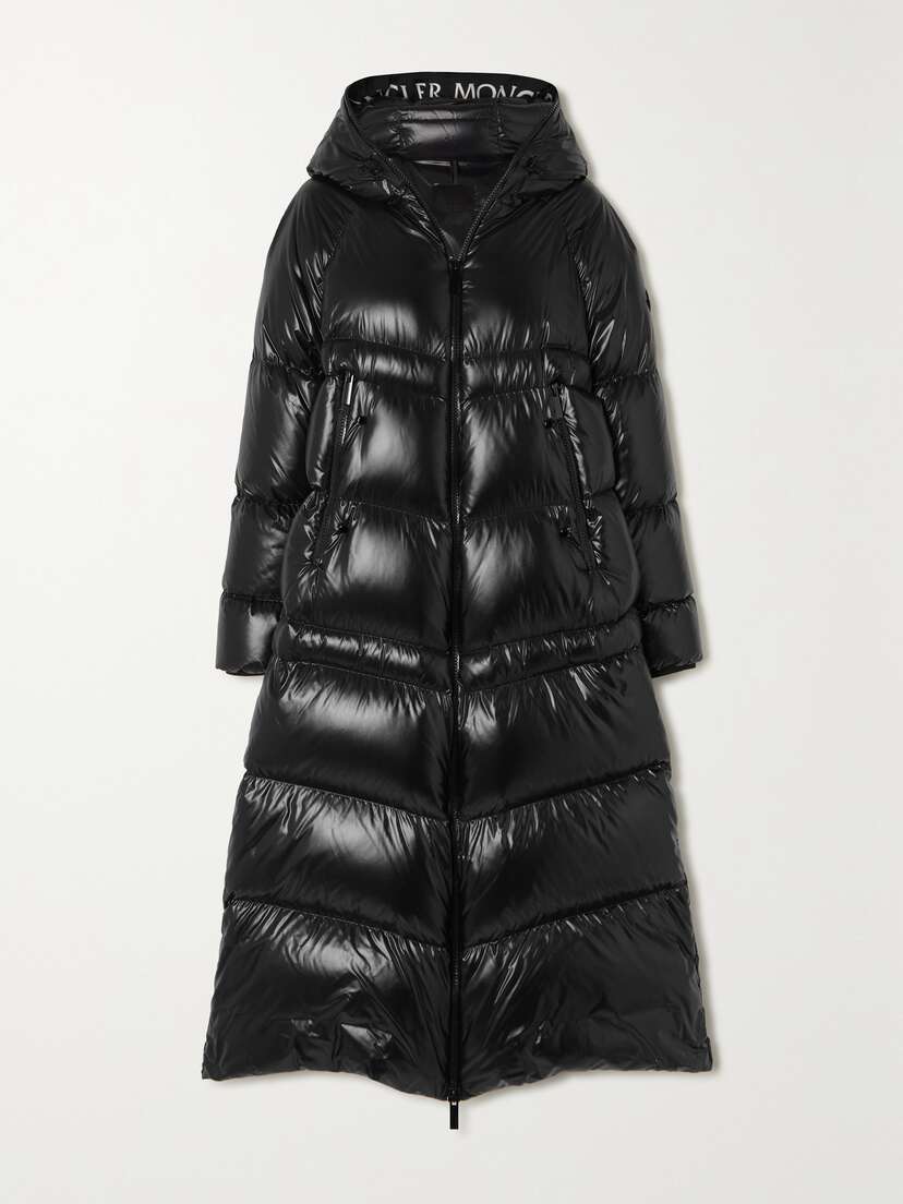 Moncler Chanon Hooded Quilted Coated-shell Coat