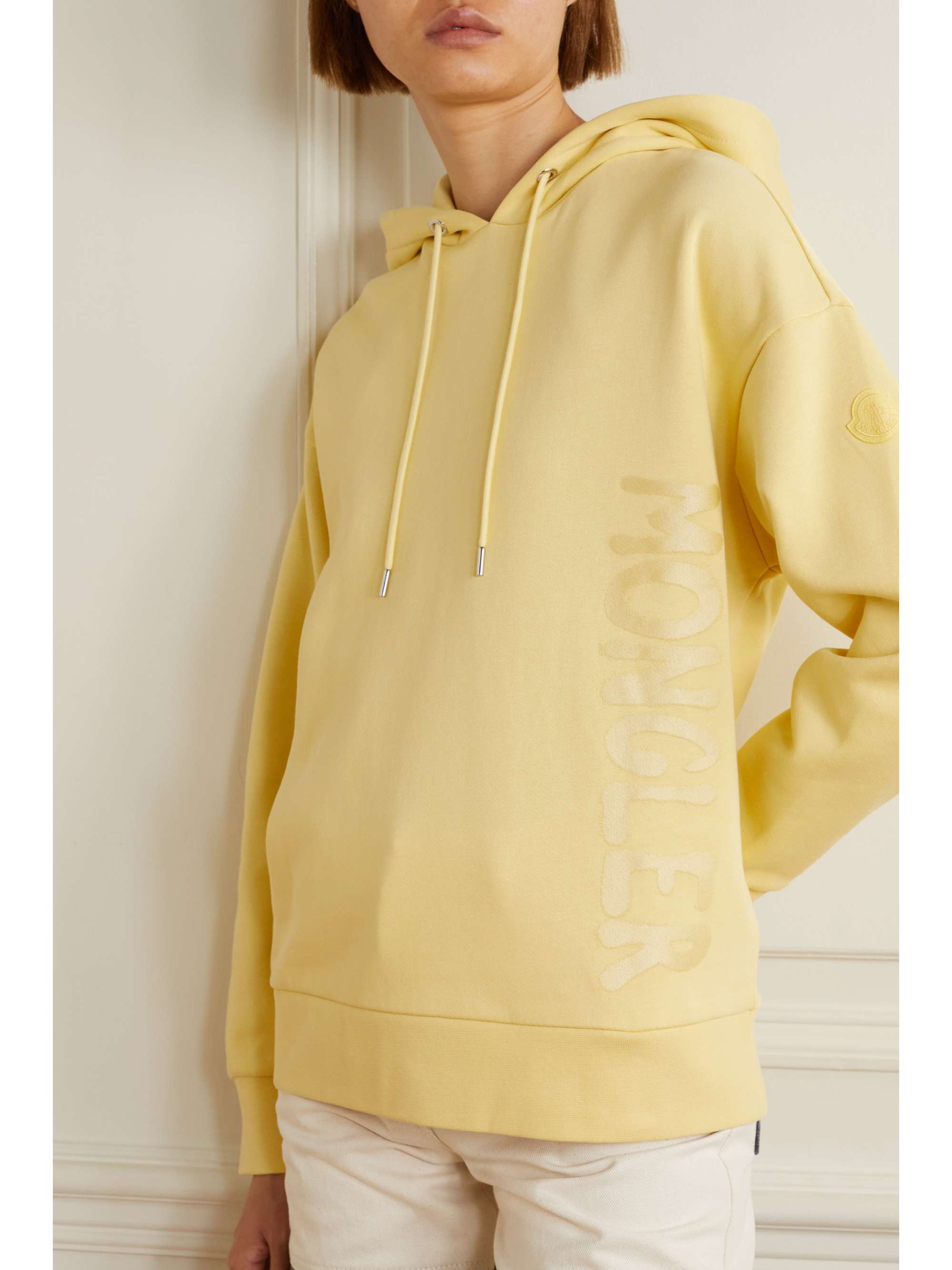 MONCLER Printed cotton-blend jersey hoodie