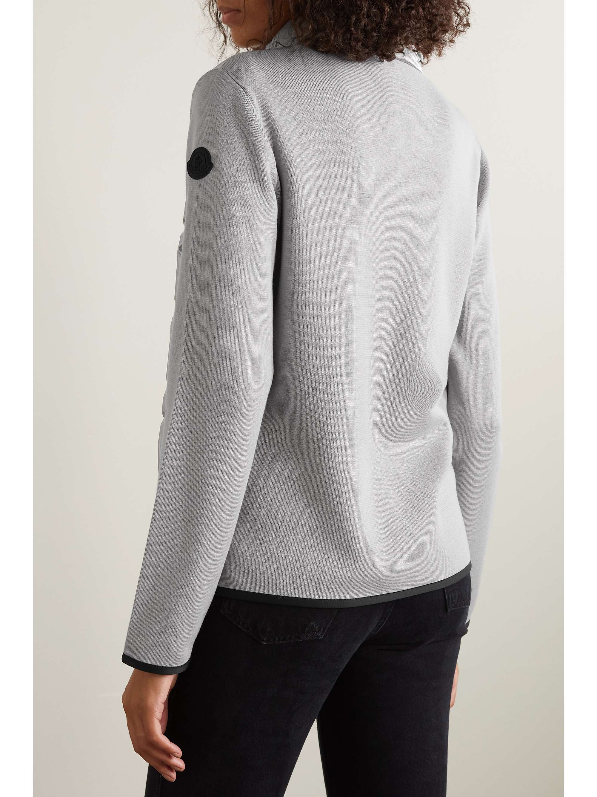 MONCLER Paneled wool-blend and quilted shell down jacket