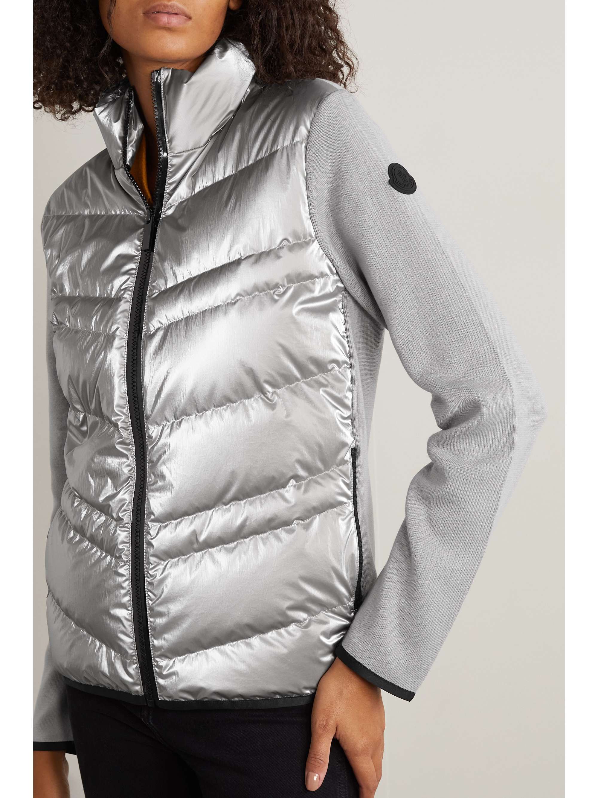 MONCLER Paneled wool-blend and quilted shell down jacket