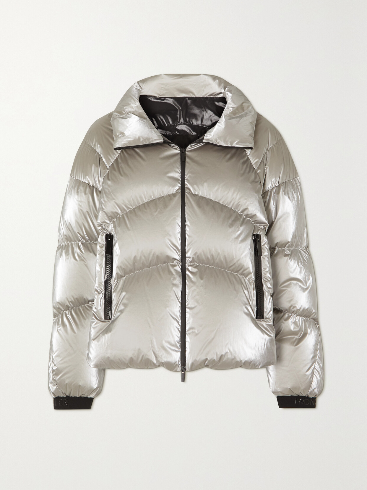 Shop Moncler Avoriaz Quilted Metallic Shell Down Jacket In Silver