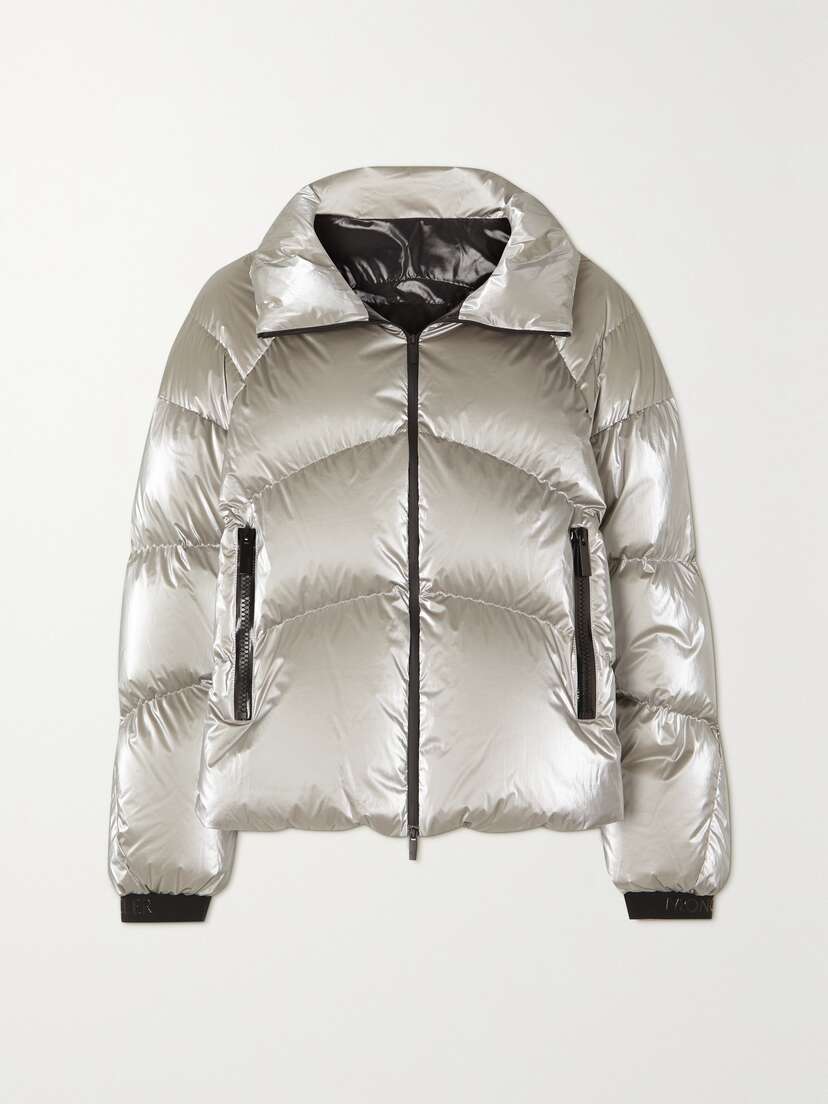 Moncler Avoriaz Quilted Metallic Shell Down Jacket