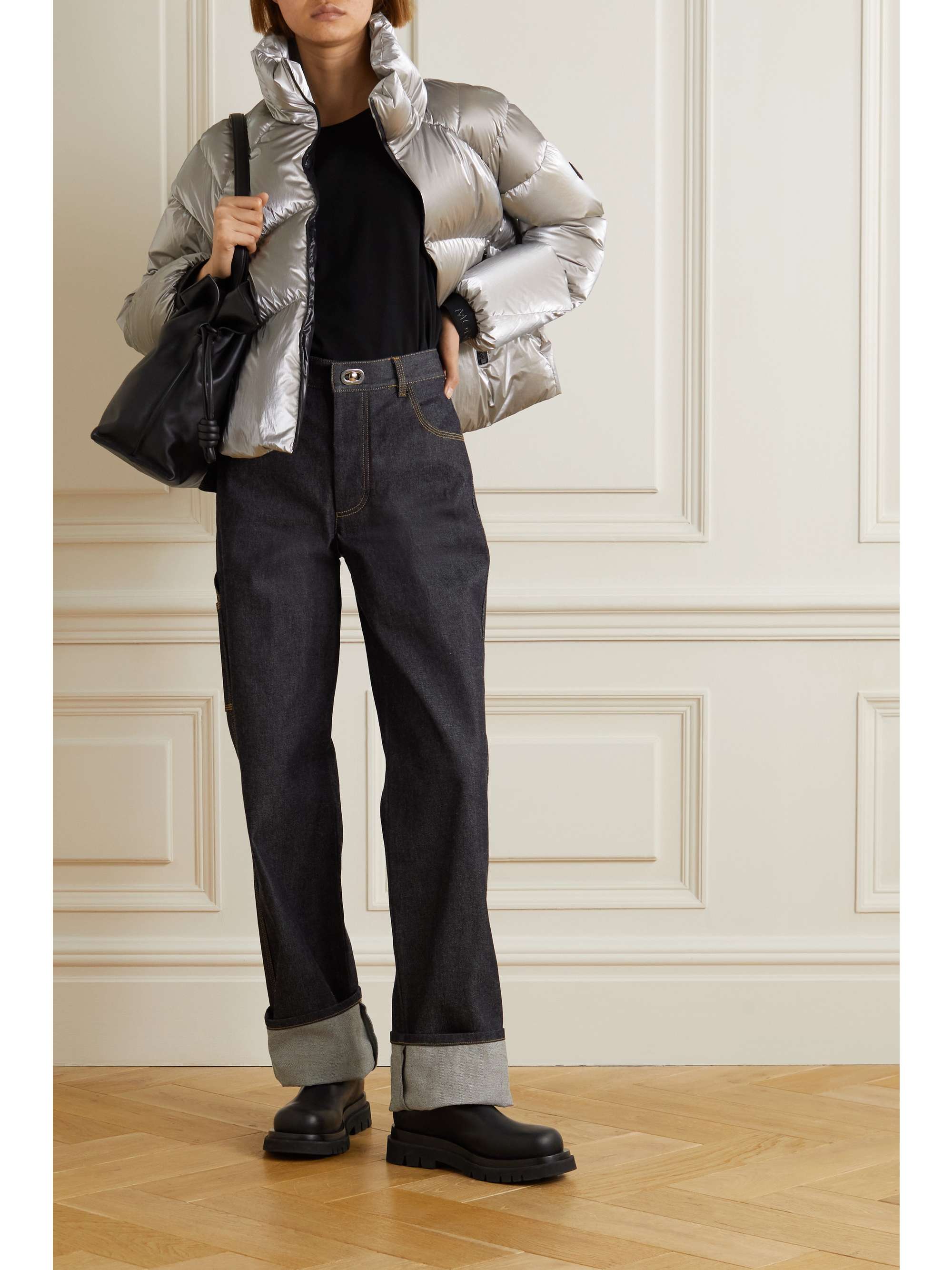 Avoriaz quilted metallic shell down jacket