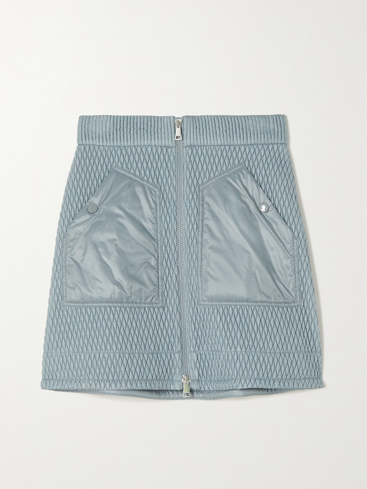 Shop Moncler Quilted Shell Mini Skirt In Blue