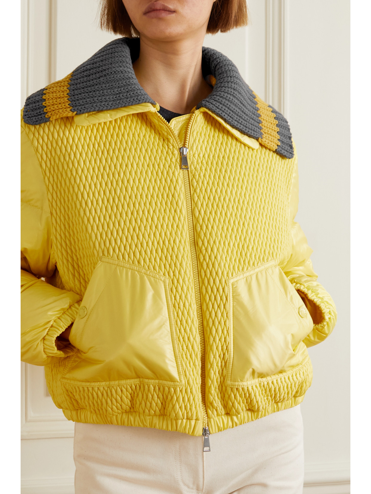 MONCLER APRONT CROPPED QUILTED SHELL DOWN BOMBER JACKET
