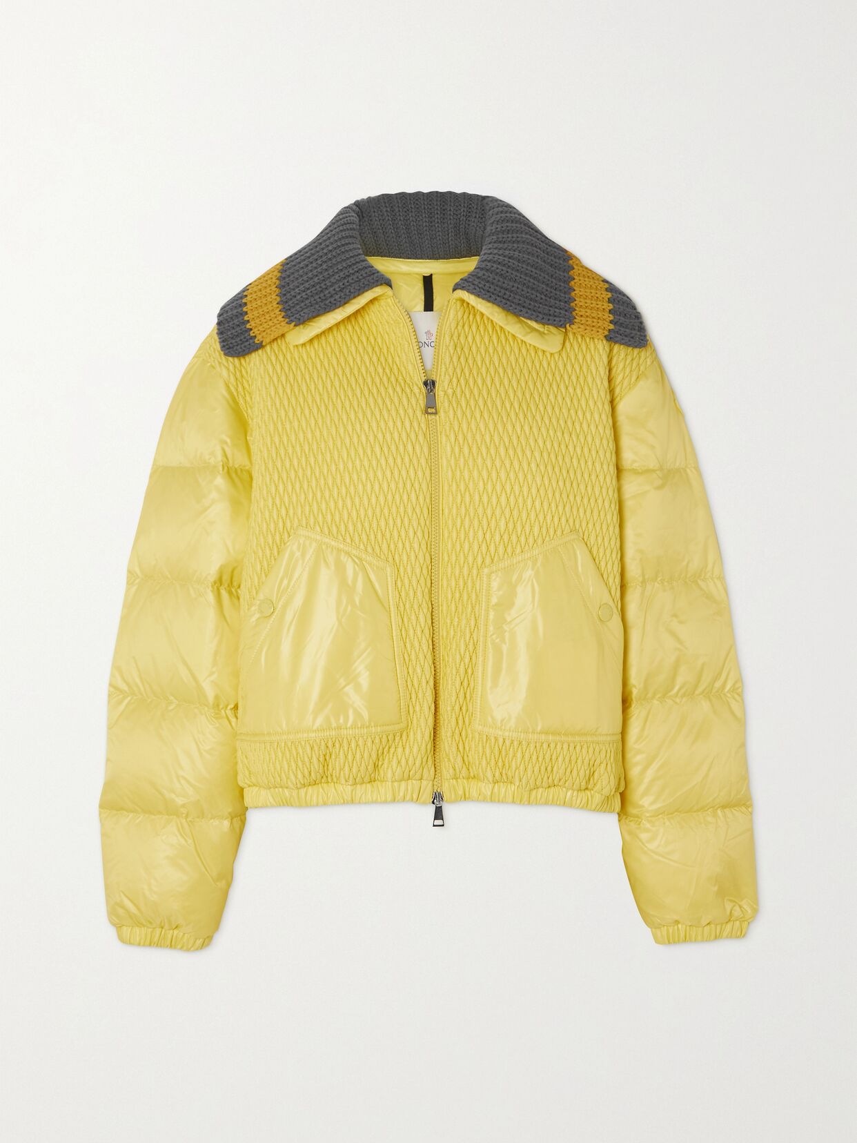 Apront cropped quilted shell down bomber jacket