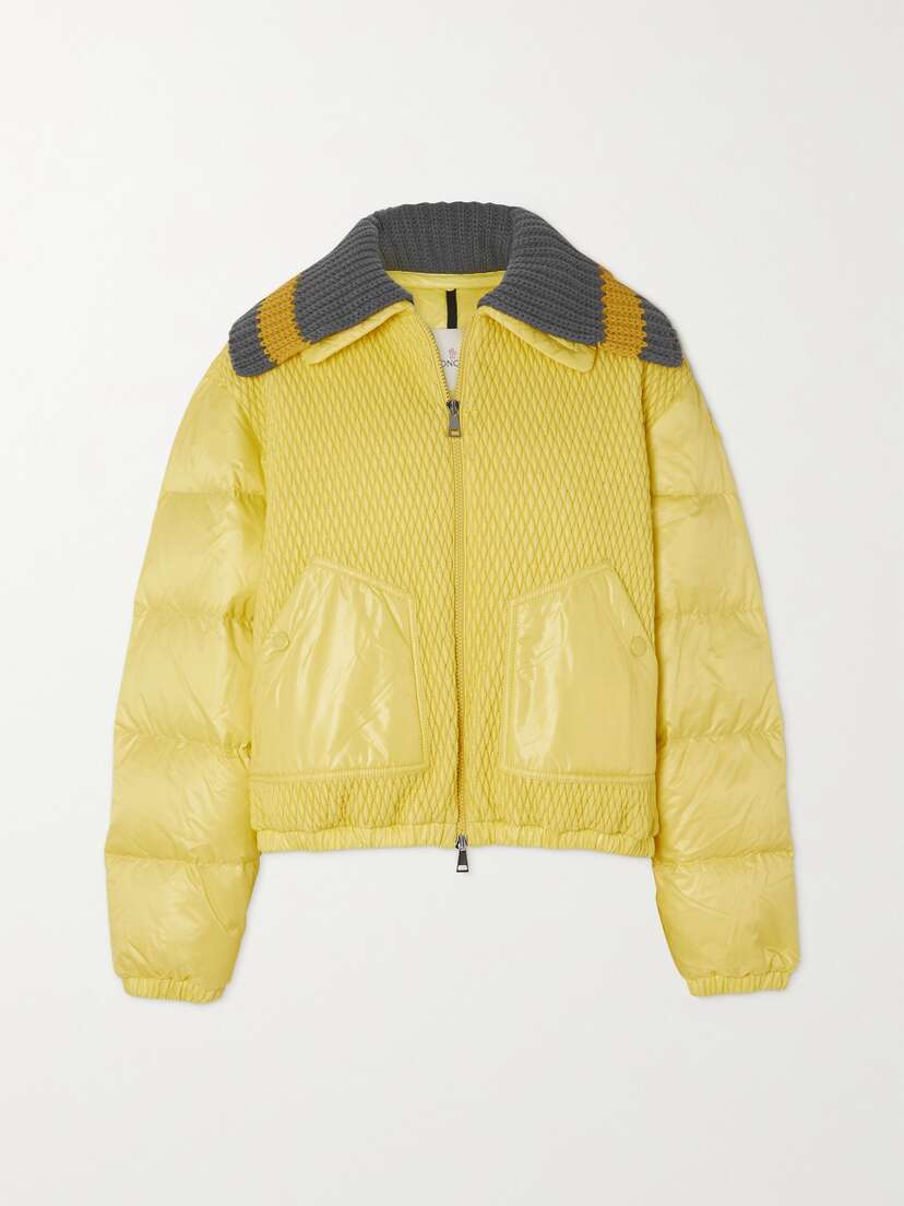 Moncler Apront Cropped Quilted Shell Down Bomber Jacket