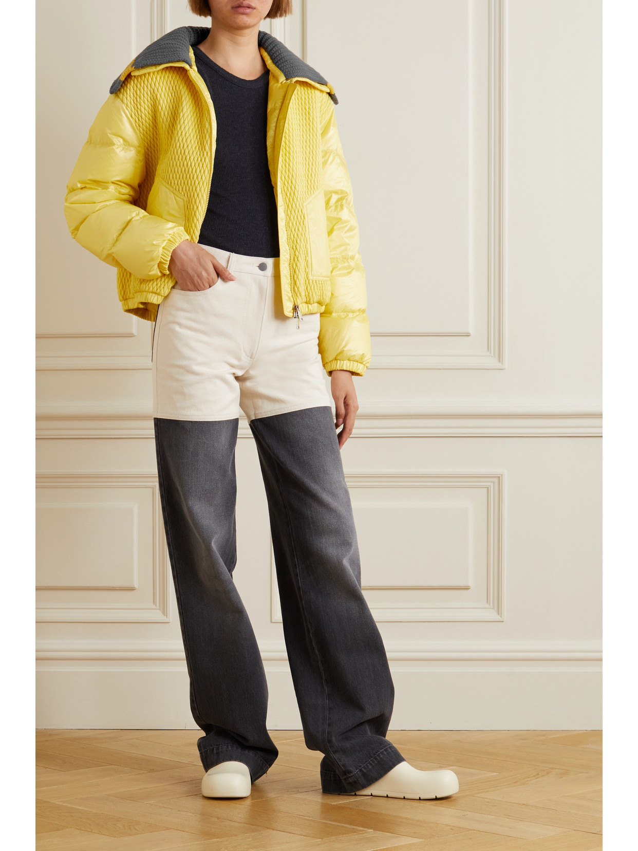 MONCLER APRONT CROPPED QUILTED SHELL DOWN BOMBER JACKET