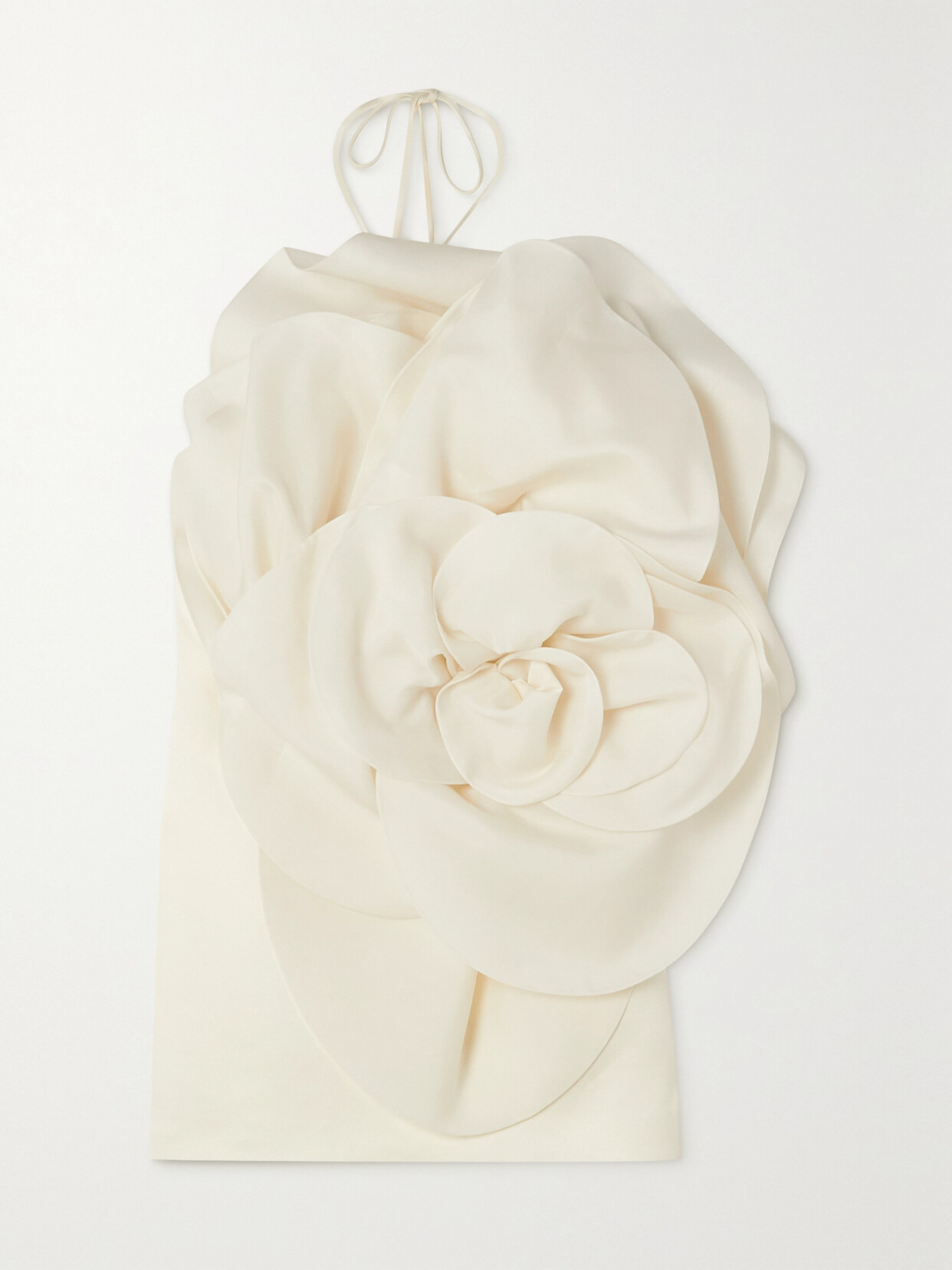 Magda Butrym Appliquéd Silk-organza And Satin Mini Dress In White