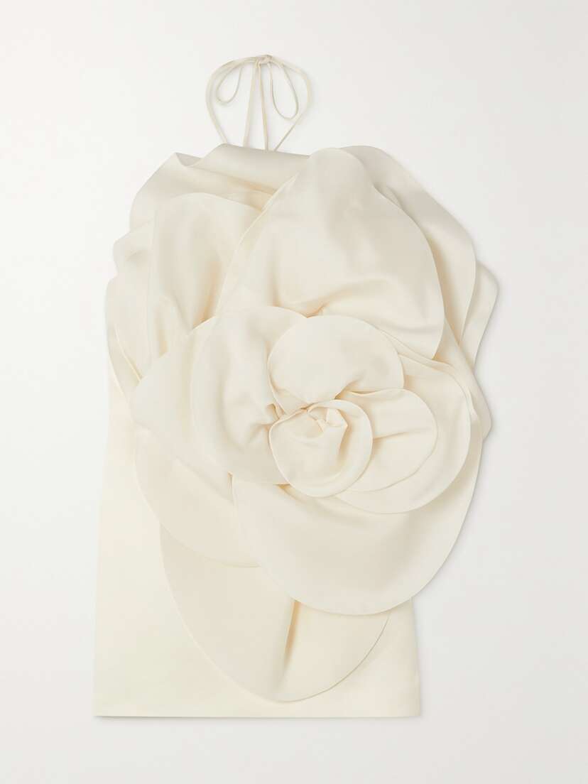 Magda Butrym Appliquéd Silk-organza And Satin Mini Dress