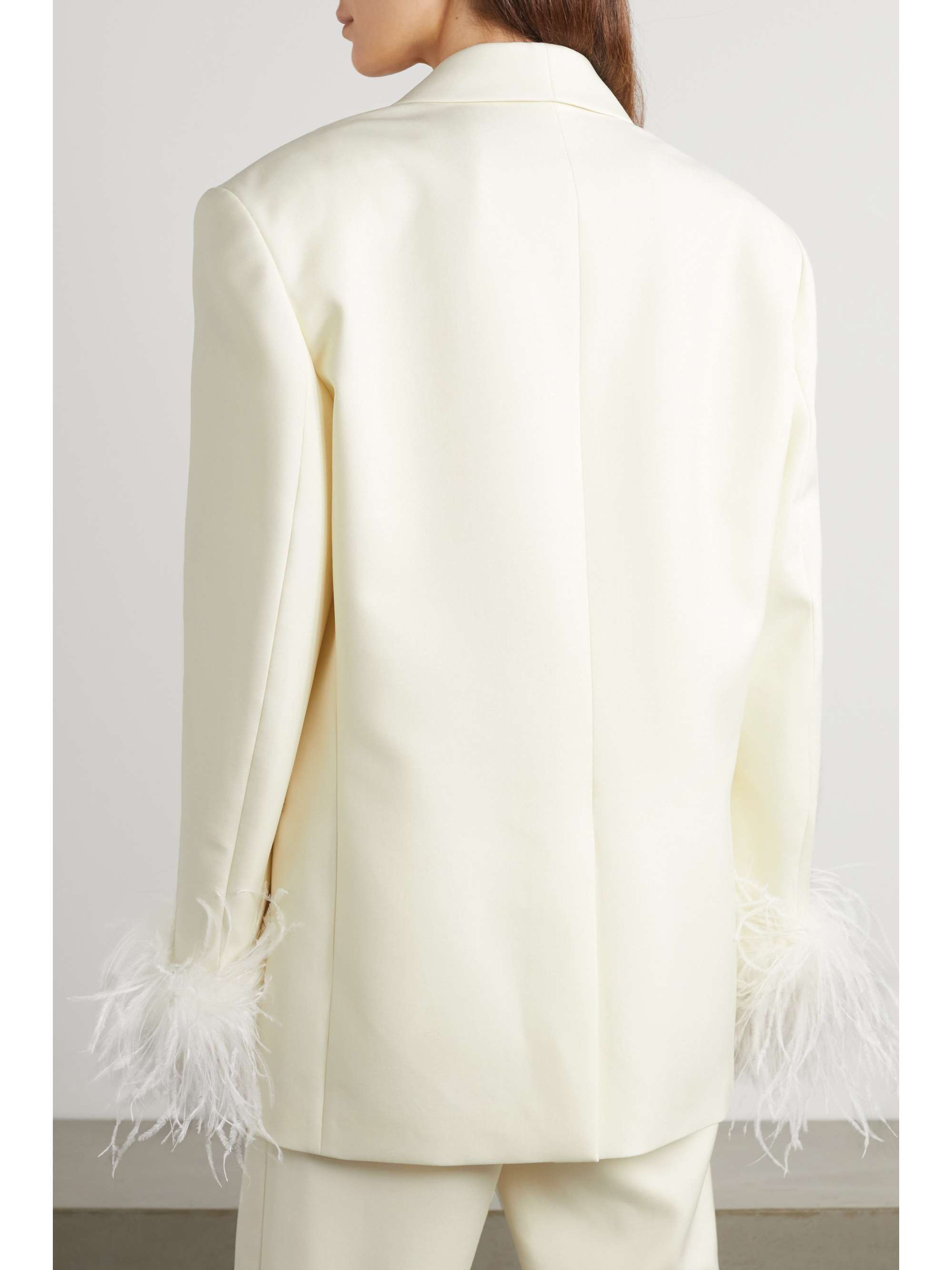MAGDA BUTRYM Feather-trimmed wool-twill blazer