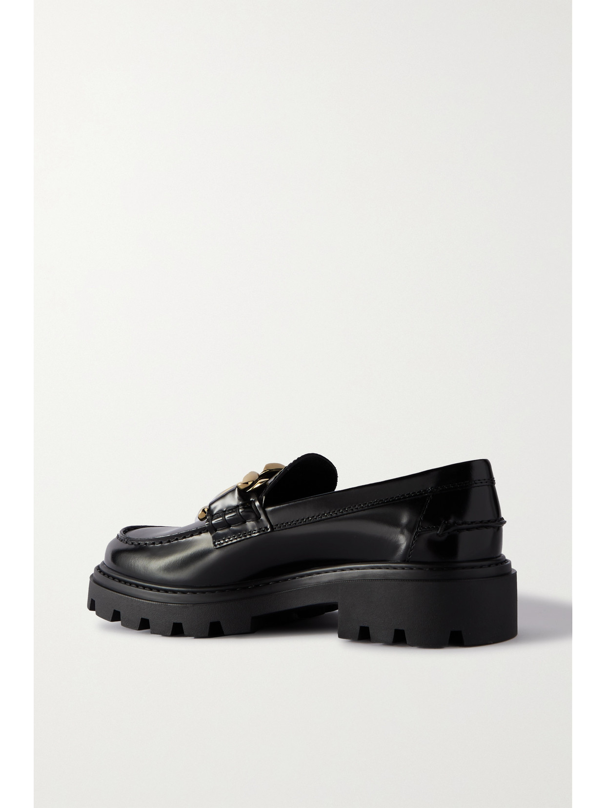 Shop Tod's Gomma Pesante Embellished Glossed-leather Loafers In Black