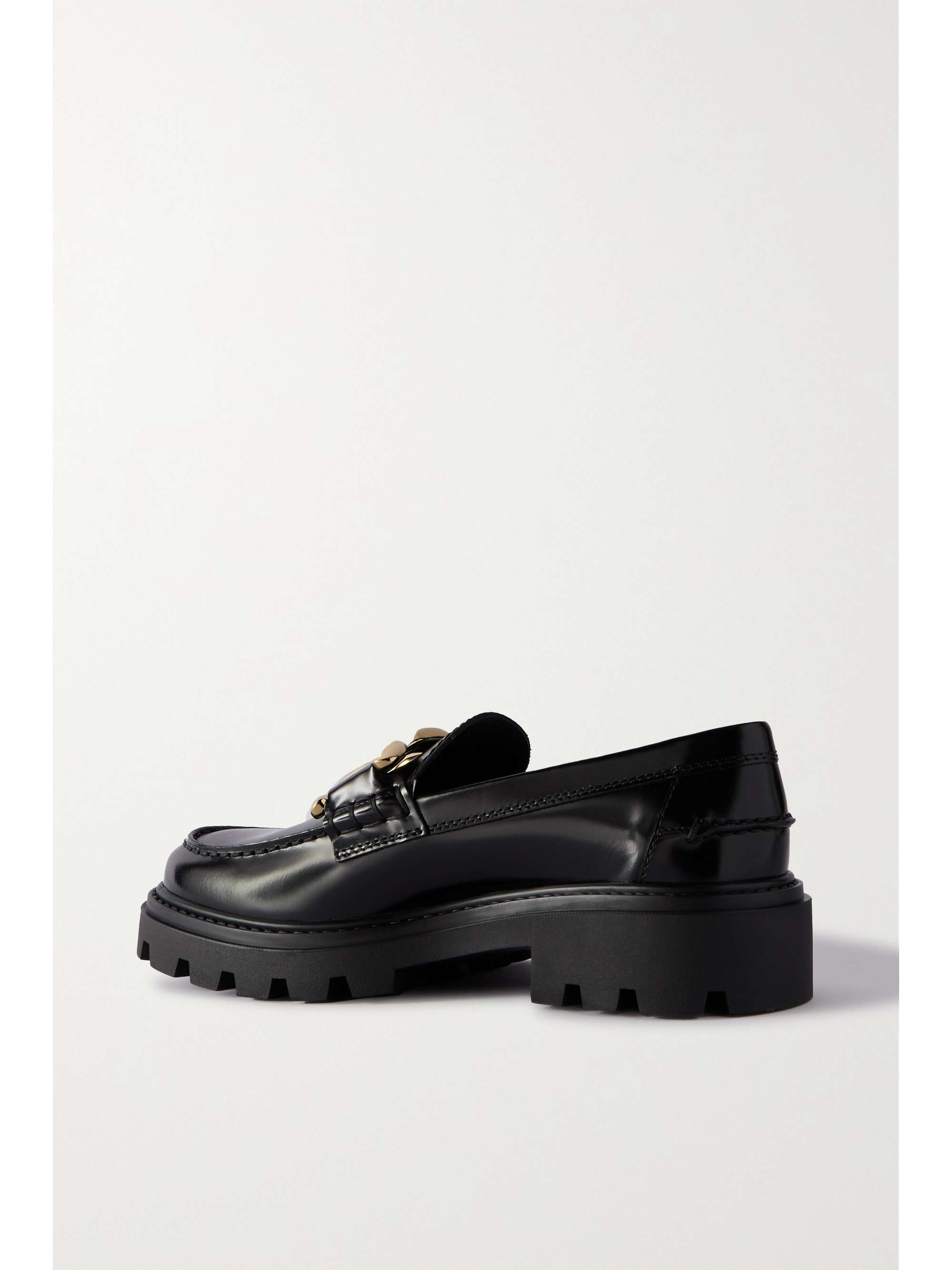 TOD'S Gomma Pesante embellished glossed-leather loafers