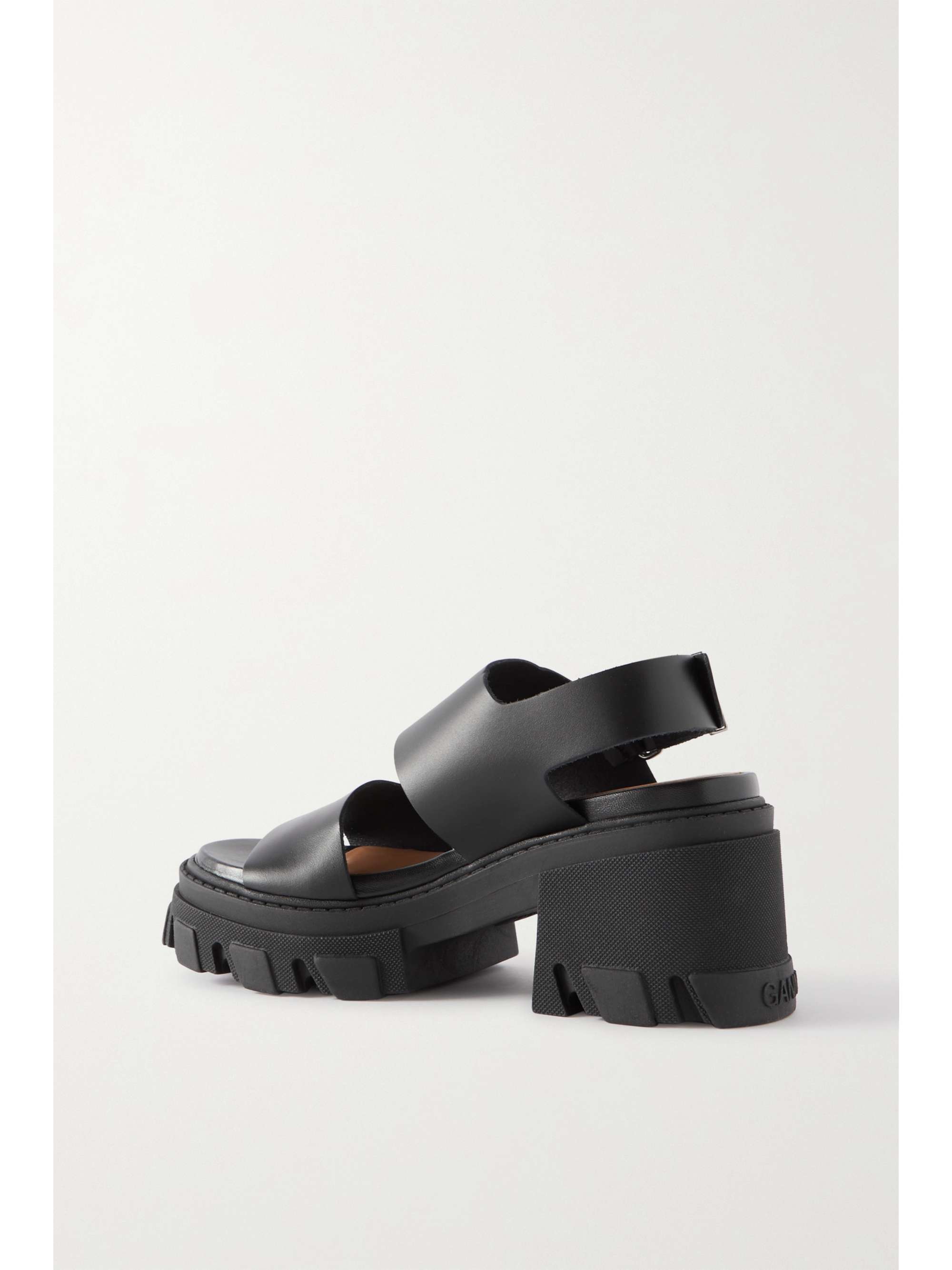 GANNI Leather slingback platform sandals | NET-A-PORTER AU