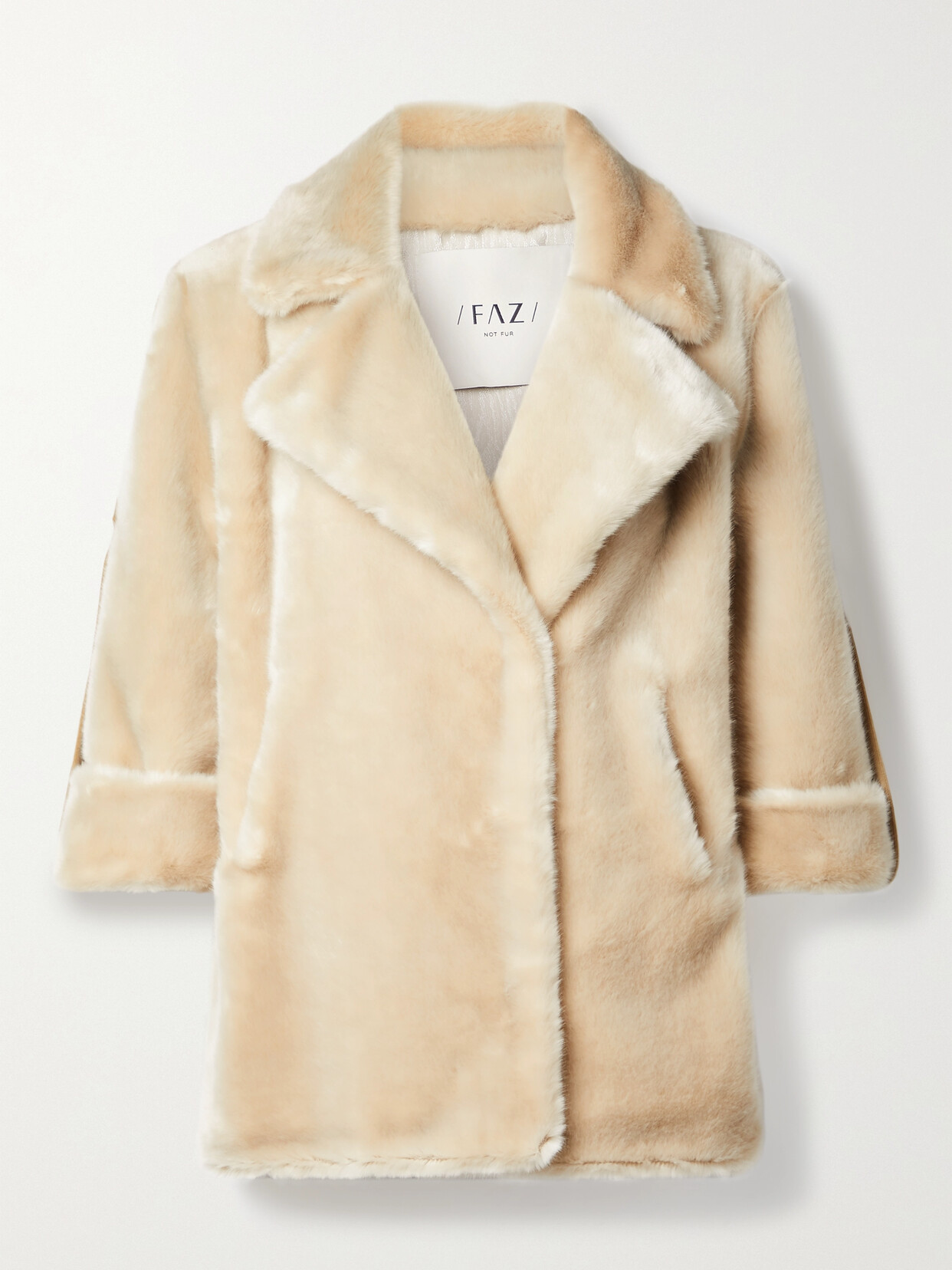 Oh Regine Velvet-trimmed Faux Fur Coat