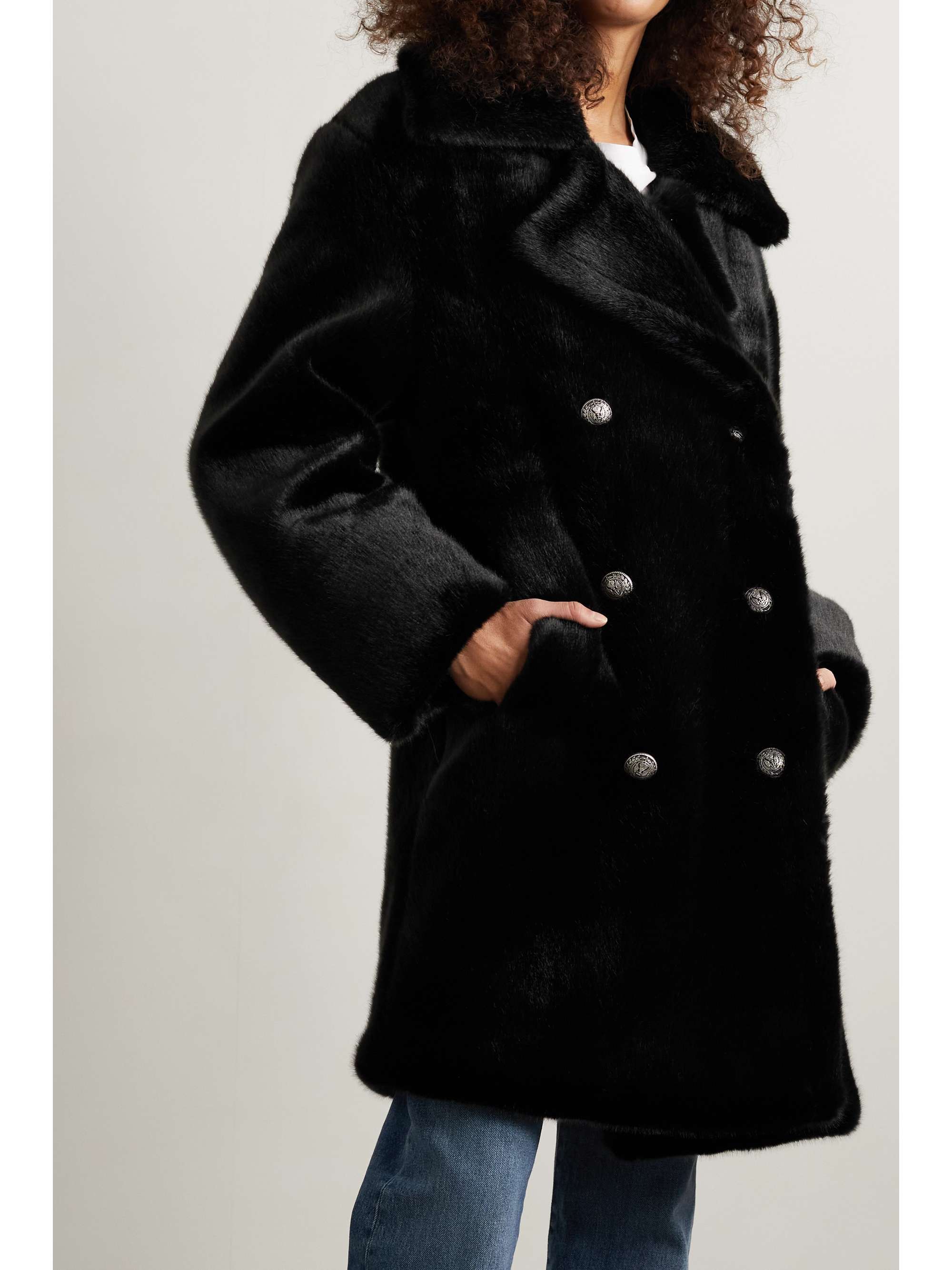 double breasted fur coat