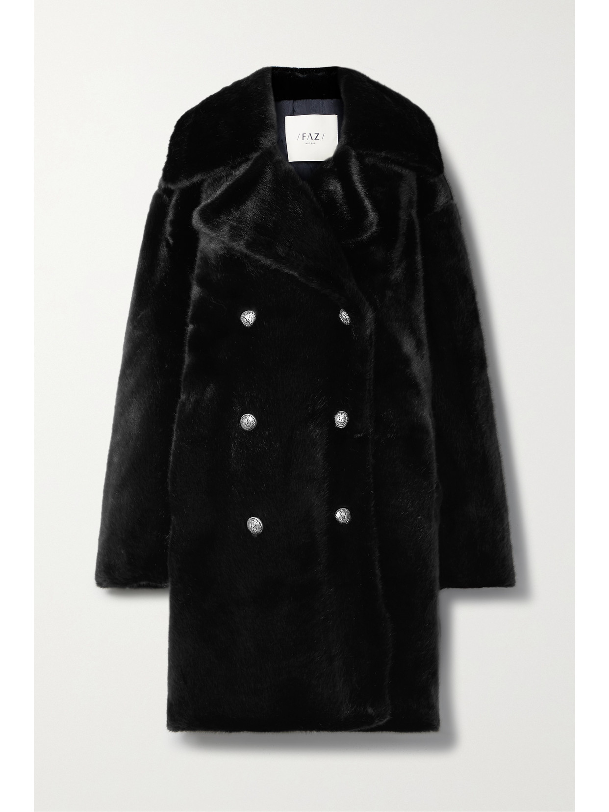 Double-breasted Faux Fur Coat